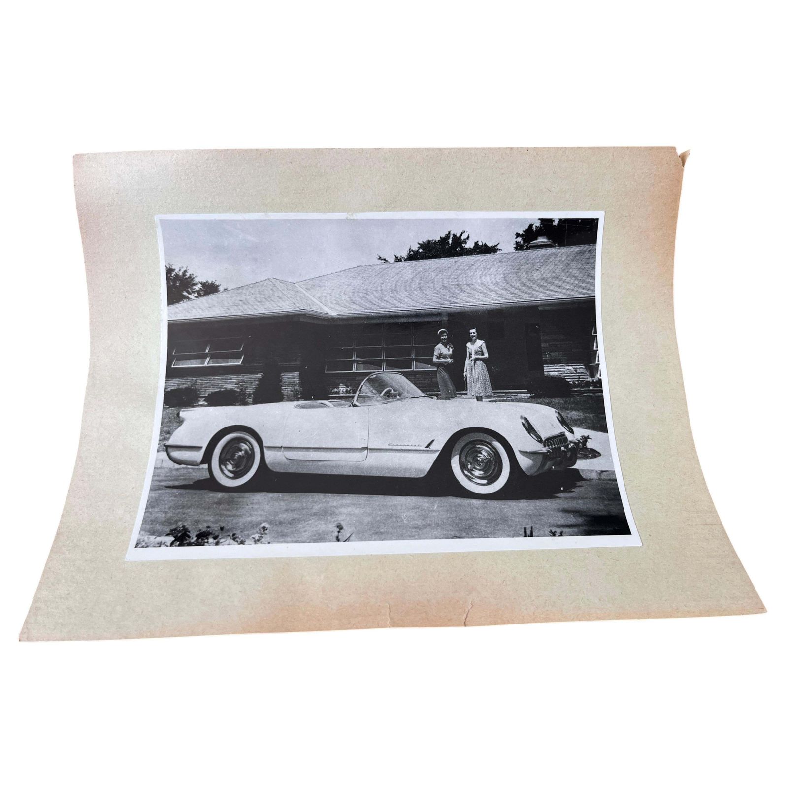 Originele foto van een Chevrolet Corvette, ca. jaren 1950