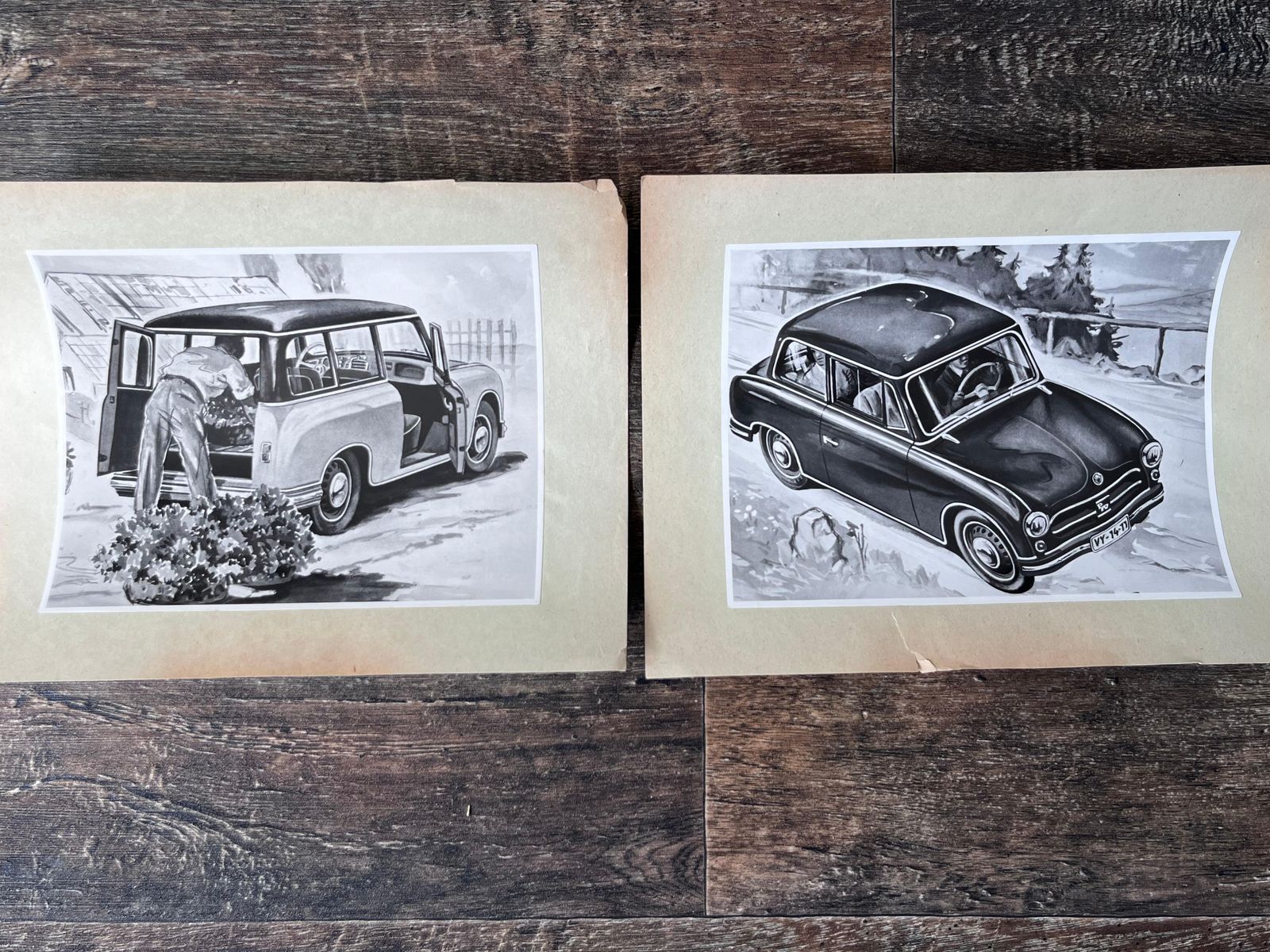 Originele foto's van auto Veb Automobilwerk Zwickau (Awz), ca. jaren 1950 photo Kunst