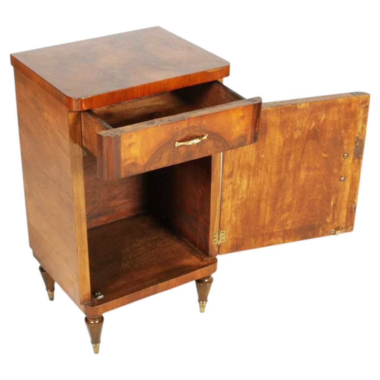Paar Italiaanse Art Deco Kastjes in Wortelnoten Fineer door Atelier Di Varedo, jaren 1930 photo vintage