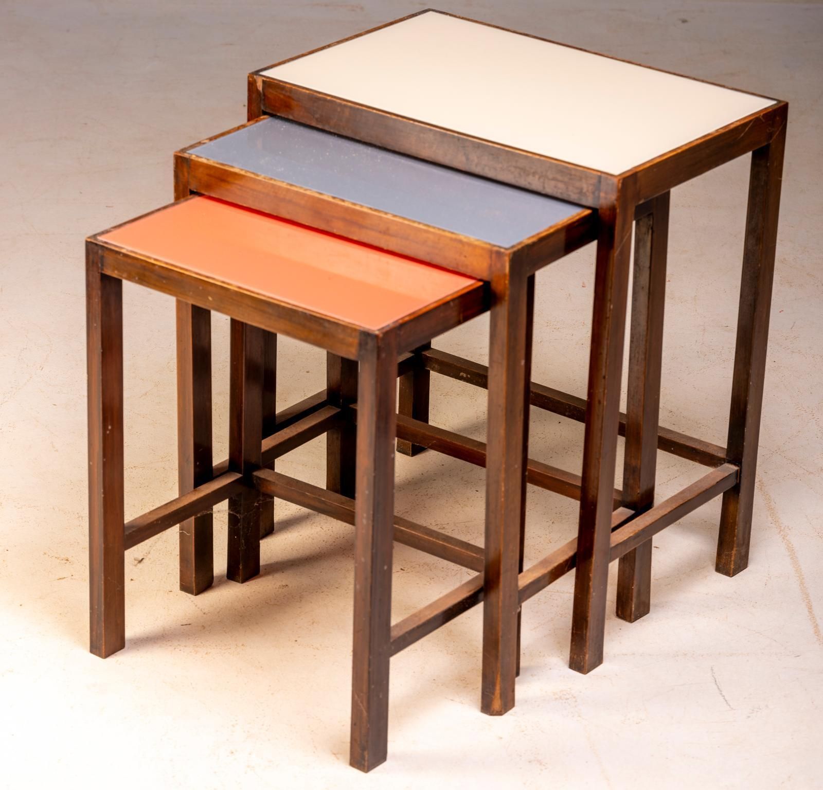 Art Deco Nesting Tables, Set Of 3, Mid 20th Century, Czechoslovakia, 70 × 60.50 × 40 Cm photo Furniture