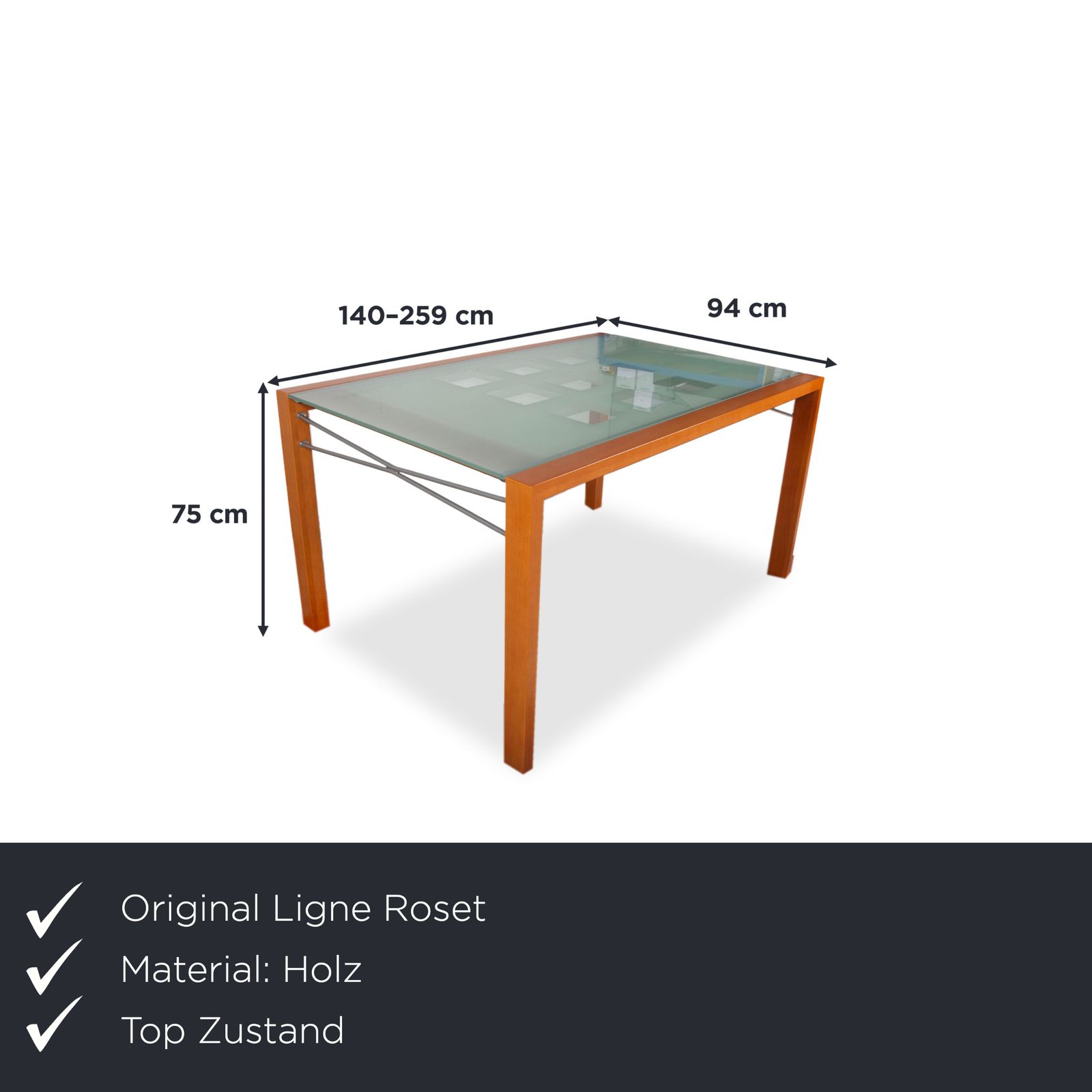 Ligne Roset Extensia Houten Eettafel, Bruin, Uitschuifbaar, 140 259 X 94 Cm photo furniture