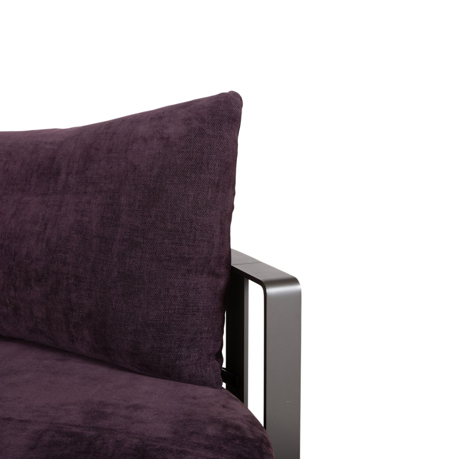 Poltrona Frau Scarlett Fabric Two Seater Sofa In Lilac, Aubergine, And Violet With Casters photo for sale
