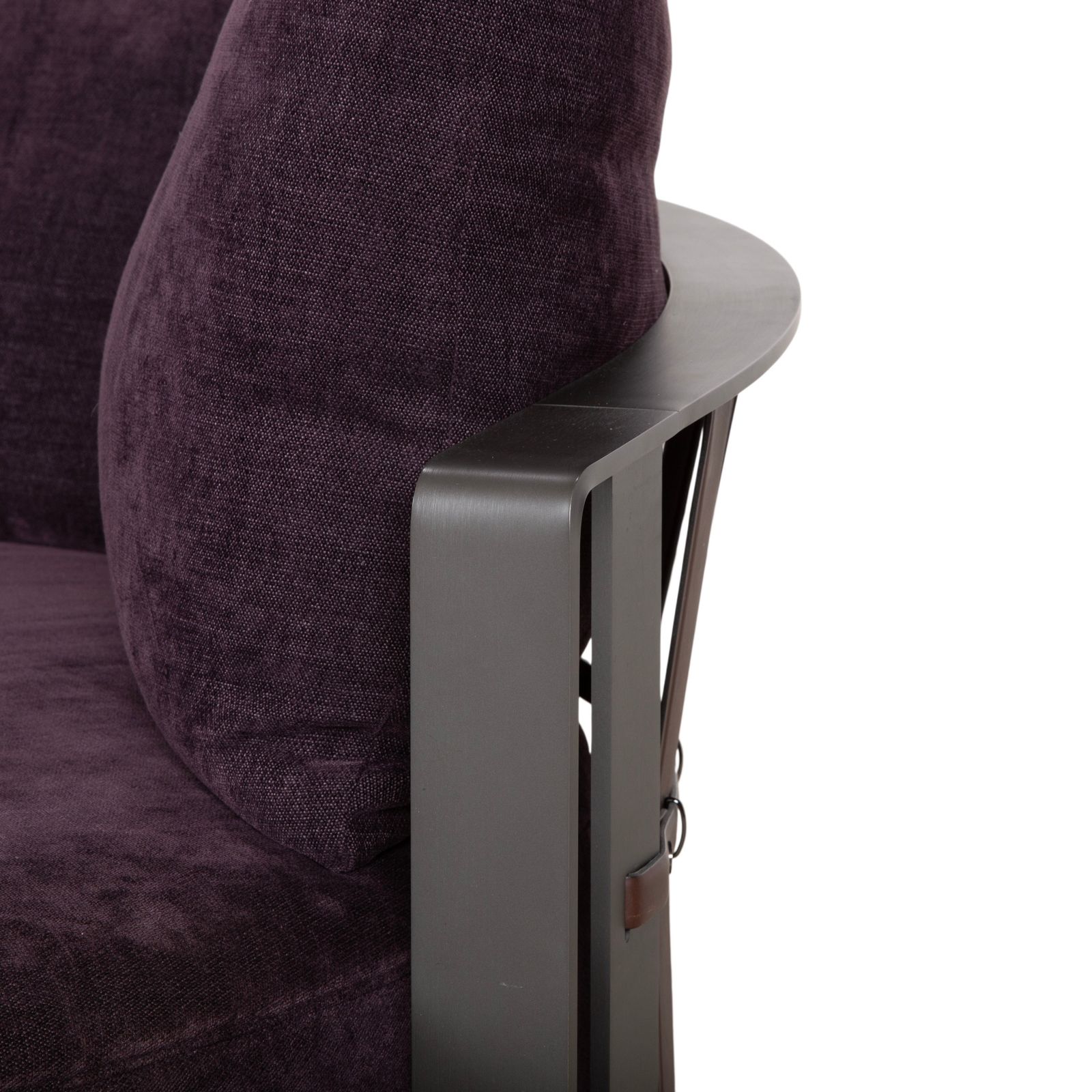 Poltrona Frau Scarlett Fabric Two Seater Sofa In Lilac, Aubergine, And Violet With Casters photo Furniture