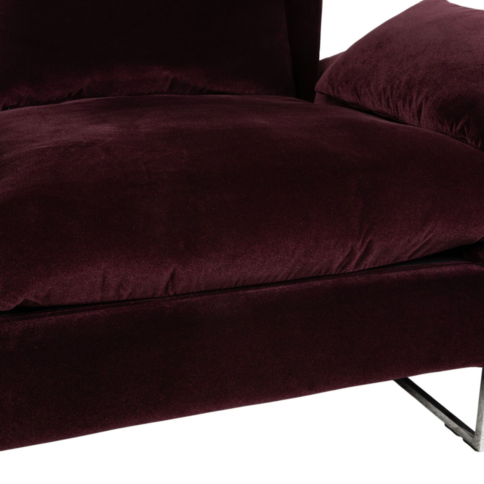 Brühl Embrace driezitsbank, velours fluweel, chroom, violet, aubergine, paars, manuele functie photo 4359.0