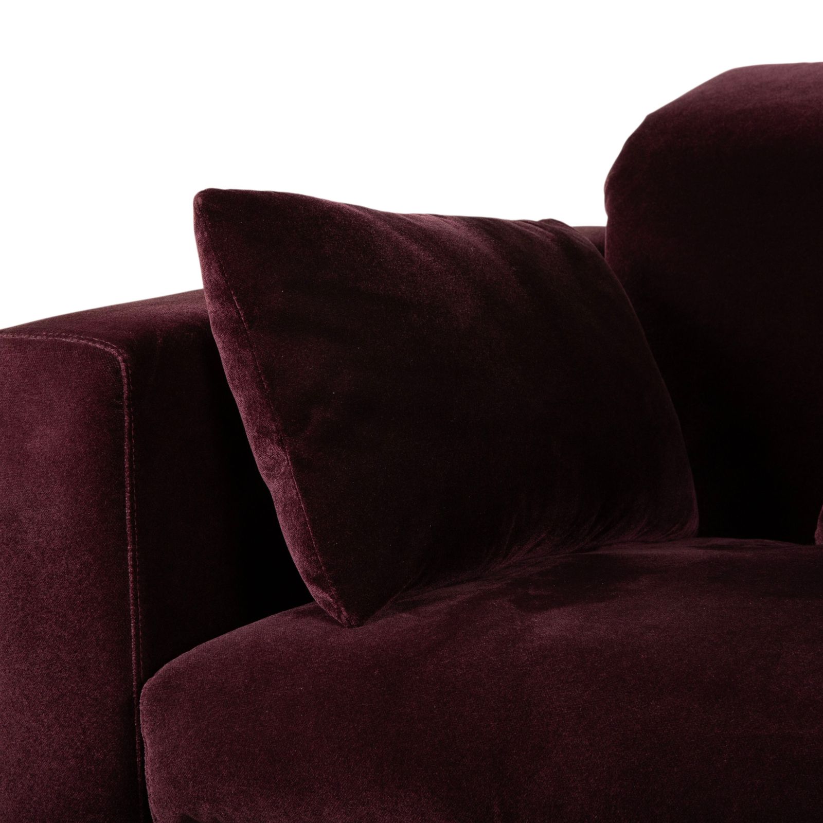Brühl Embrace driezitsbank, velours fluweel, chroom, violet, aubergine, paars, manuele functie photo vinterior