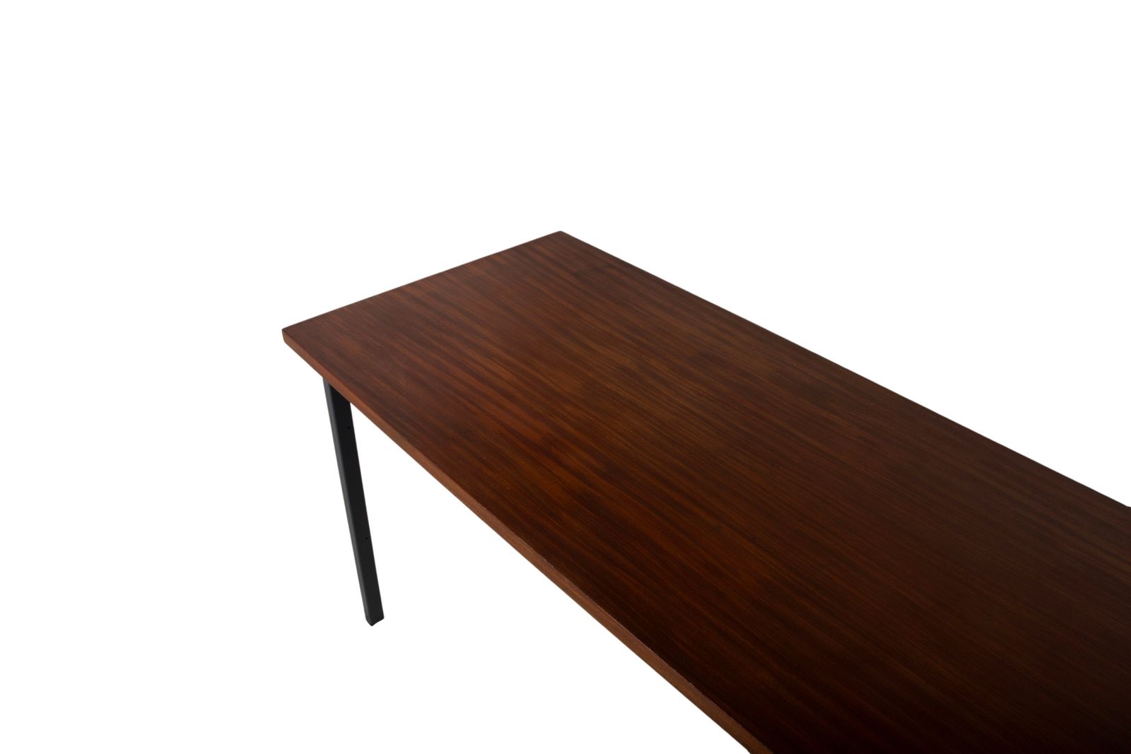 Bureau mid-century en bois de teck, cadre métal vintage, par Christian Holzäpfel KG photo vintage