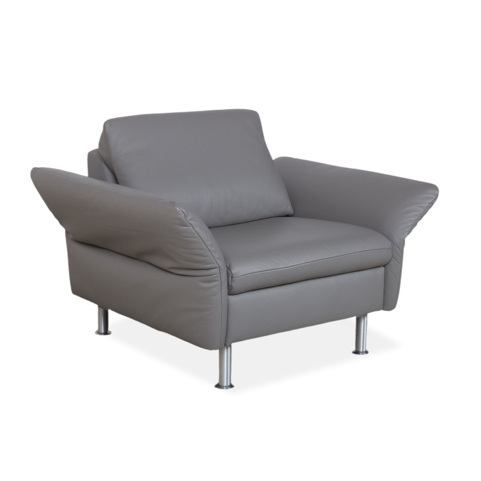 Fauteuil Koinor Elena en cuir gris, fonction manuelle photo for sale