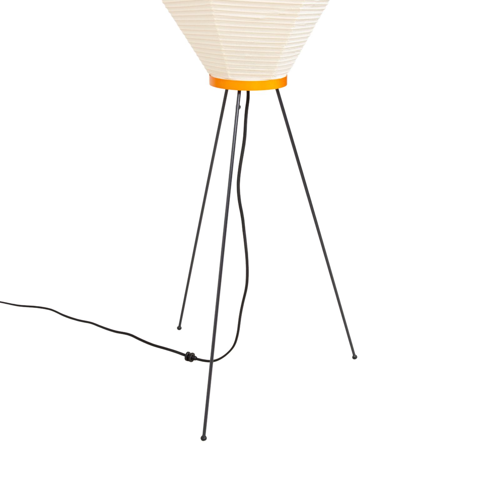 Lampe de sol Vitra Akari en papier, crème et noir photo vinterior