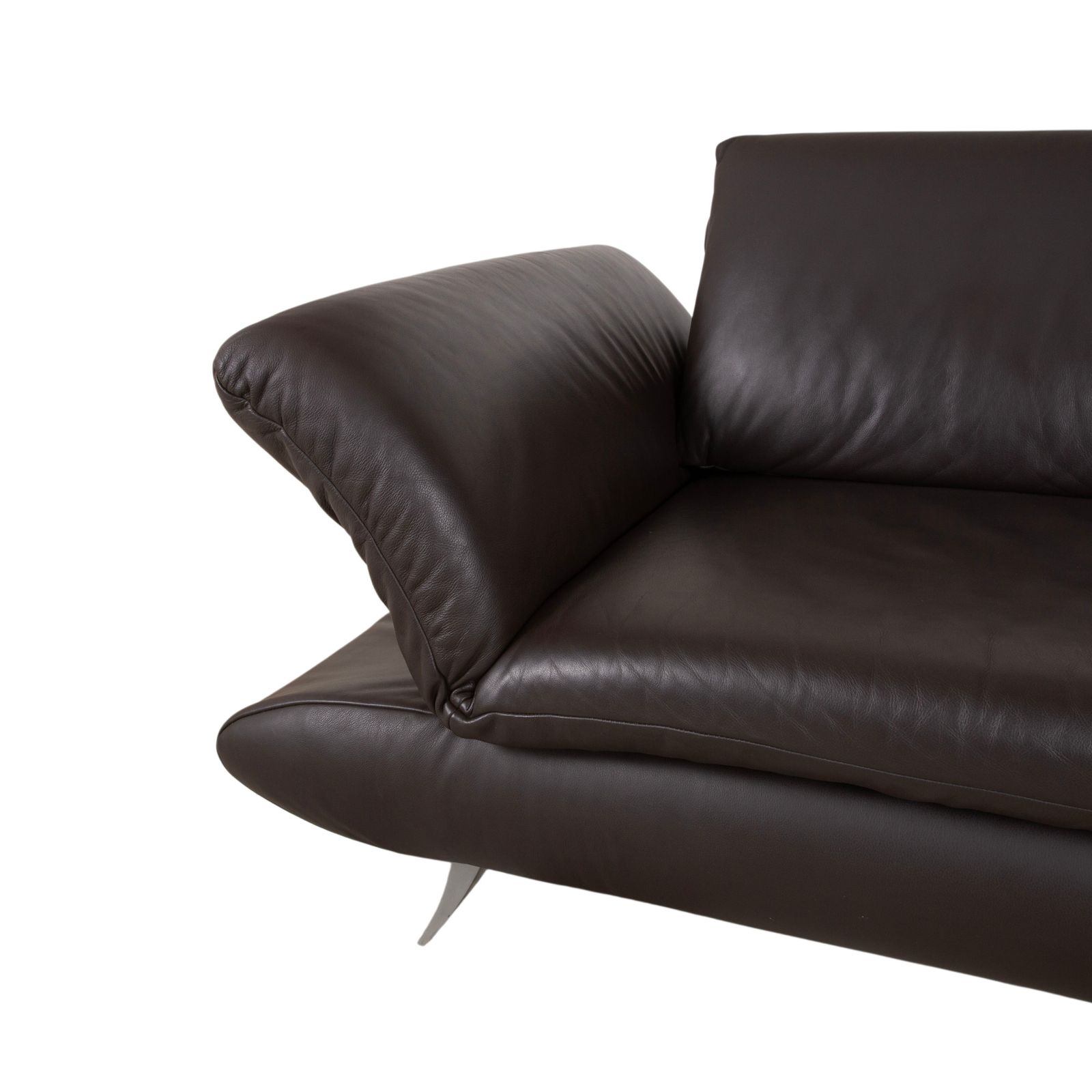 Koinor Velluti Leather Two Seater Brown Manual Function Sofa photo vinterior