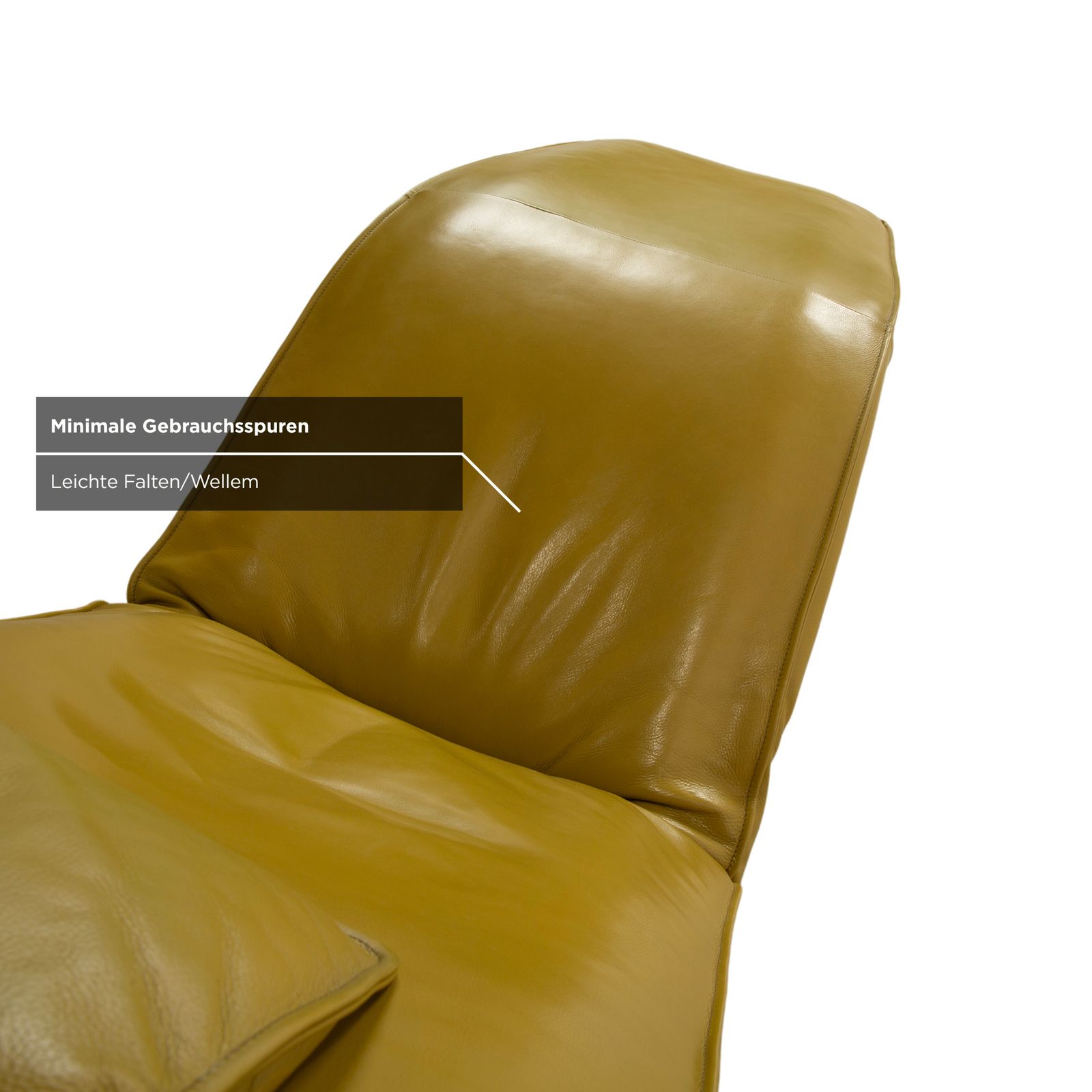 photo furniture Méridienne Koinor Jonas en cuir jaune-vert, fonction électrique