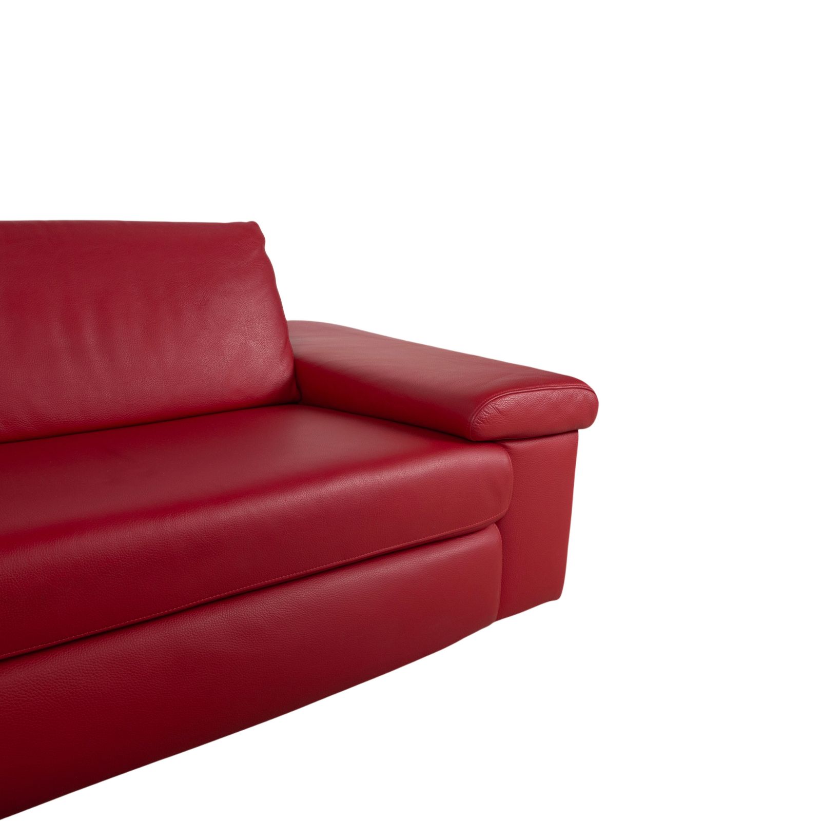 Willi Schillig Leather Corner Sofa Red Manual Function photo vinterior