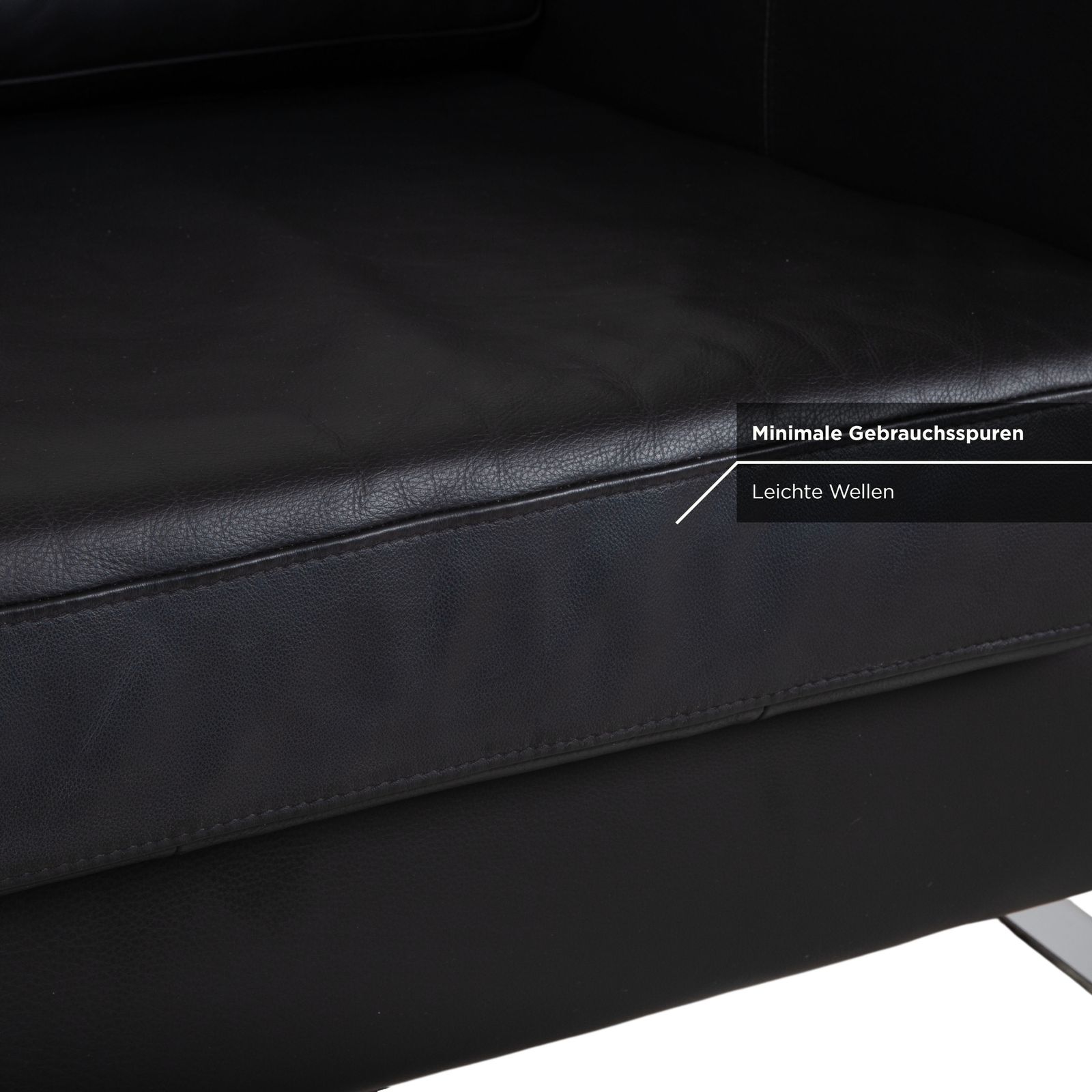 Boconcept Indivi Leather Two Seater Black Sofa photo buy