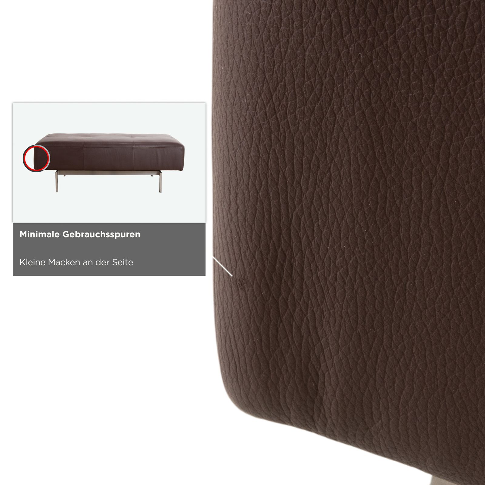 Tabouret Rolf Benz Dono 6100 en cuir marron photo 1676.0