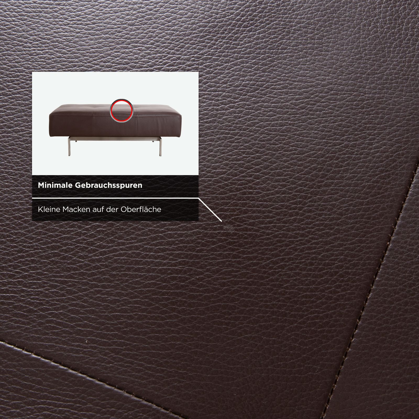 Tabouret Rolf Benz Dono 6100 en cuir marron photo vinterior