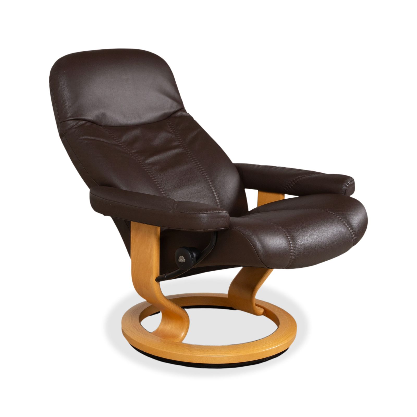 Stressless Consul Fauteuil Set, Leer en Hout, Bruin Mokka, met Kantelfunctie photo Meubels