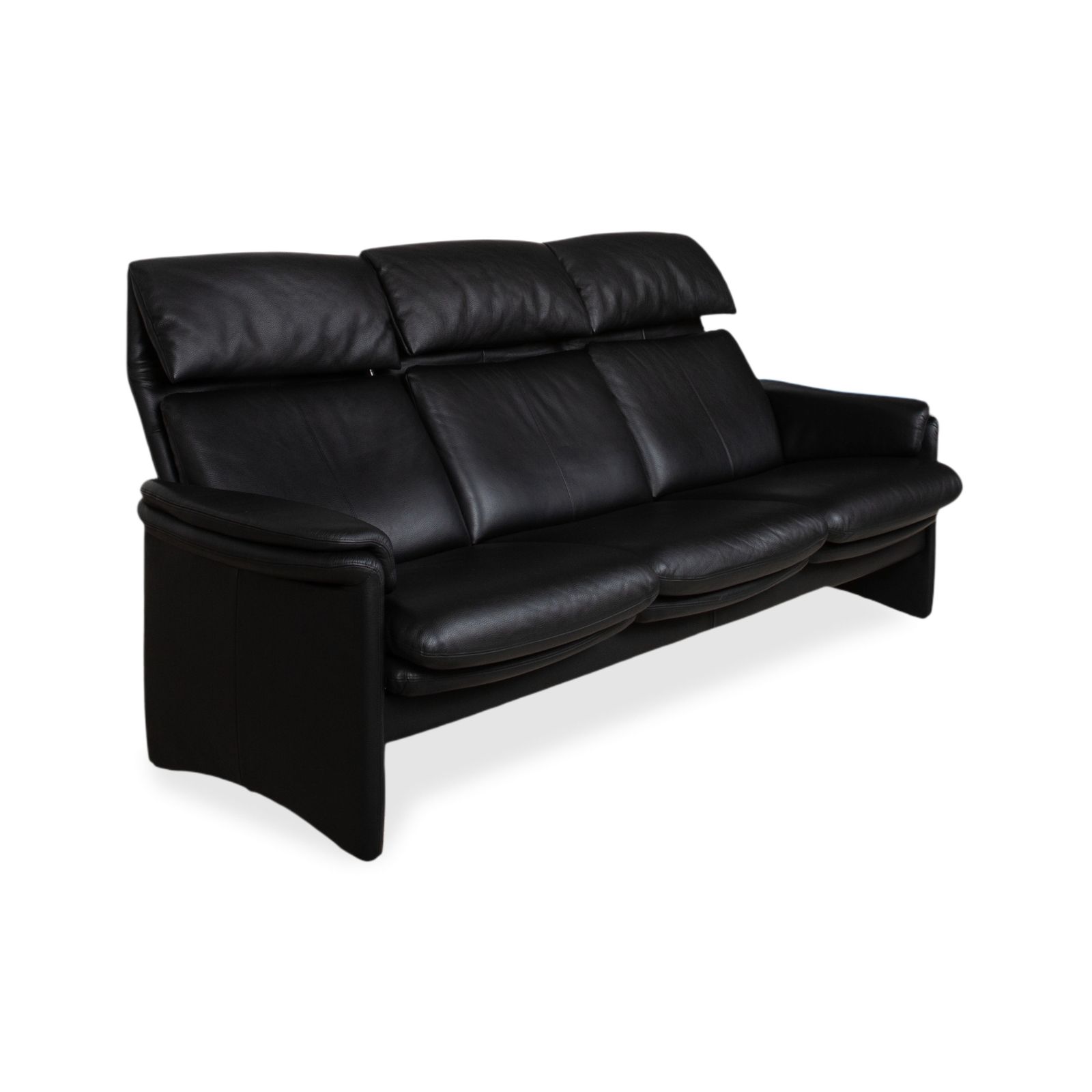 Erpo Lugano Set Leer Driezitter Fauteuil Zwart Manuele Functie photo 3575.0
