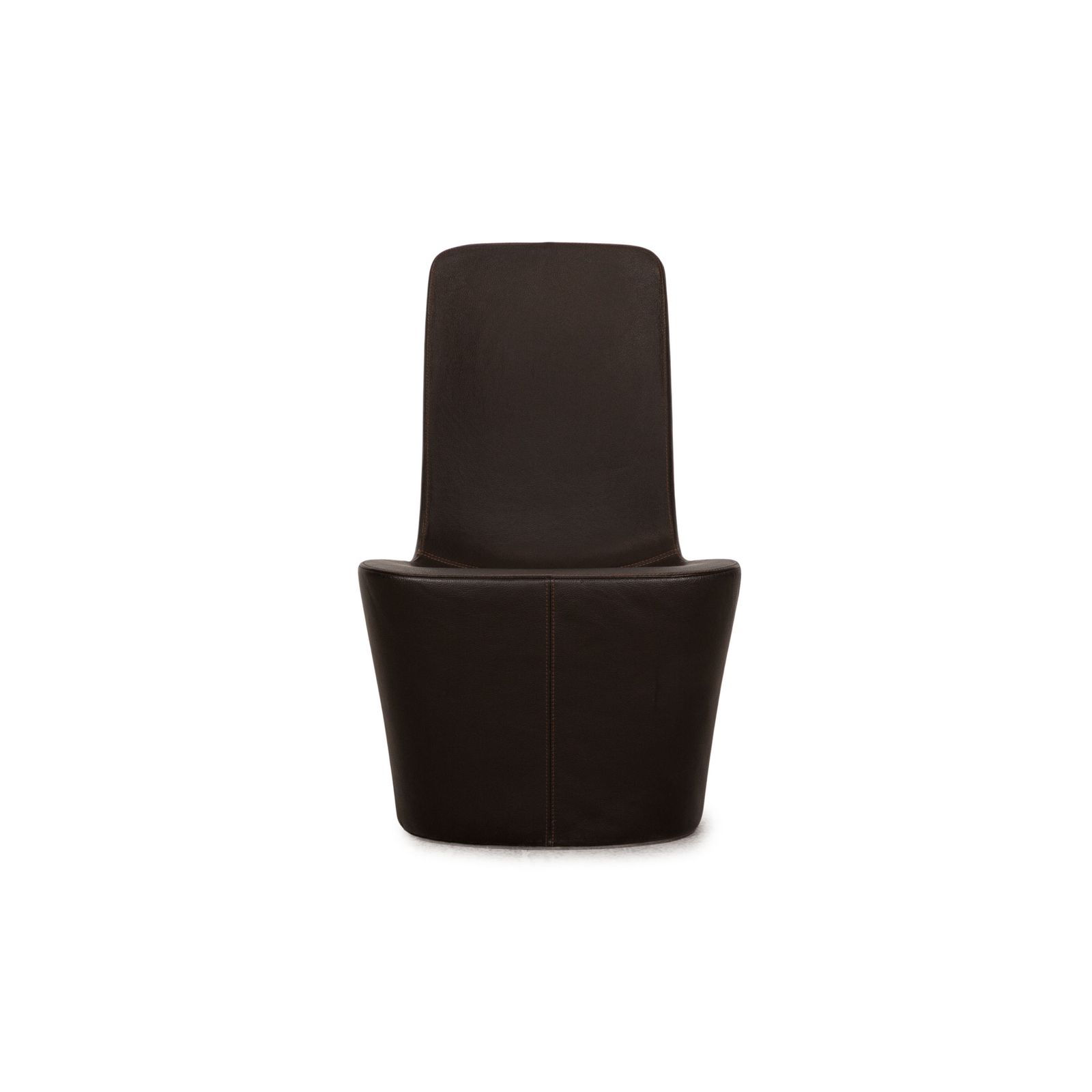 Ensemble de fauteuils Vitra Monopod en cuir marron foncé photo buy