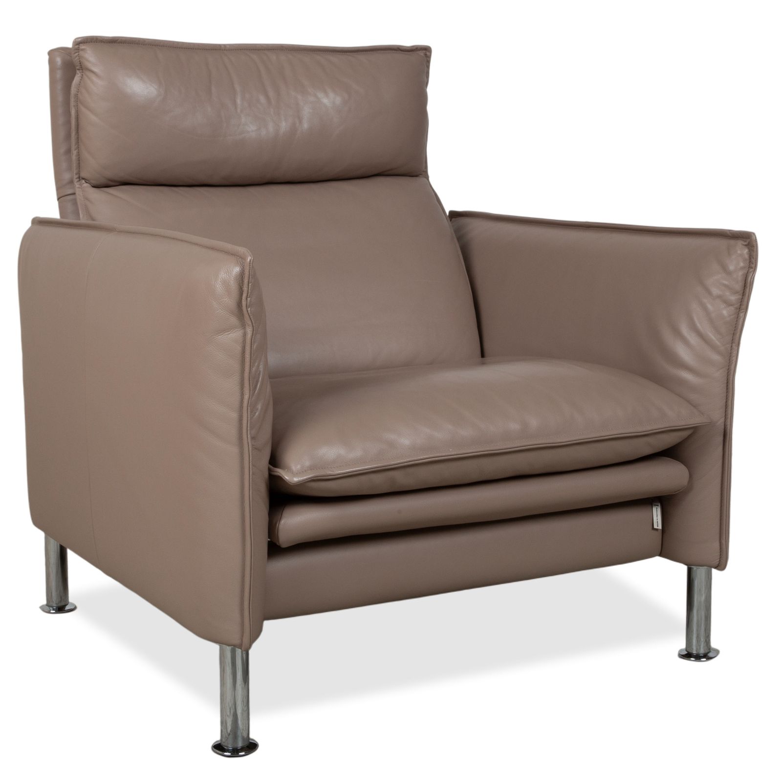 Ensemble canapé 3 places, canapé 2 places et fauteuil Erpo Porto en cuir brun taupe, fonction manuelle photo vintage