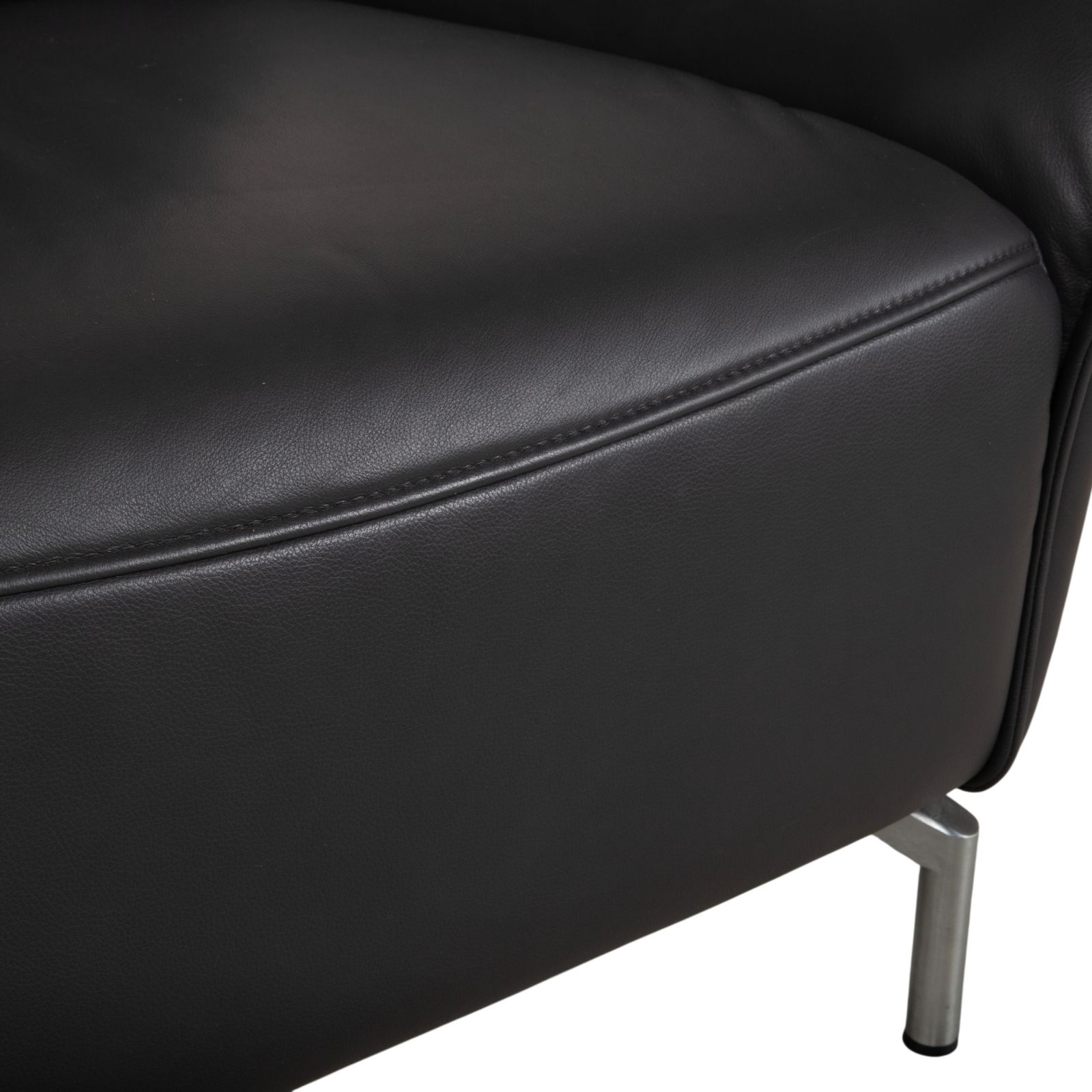 Koinor Vanda Set 2x Two Seater Leather Sofa Anthracite Manual Function photo vintage