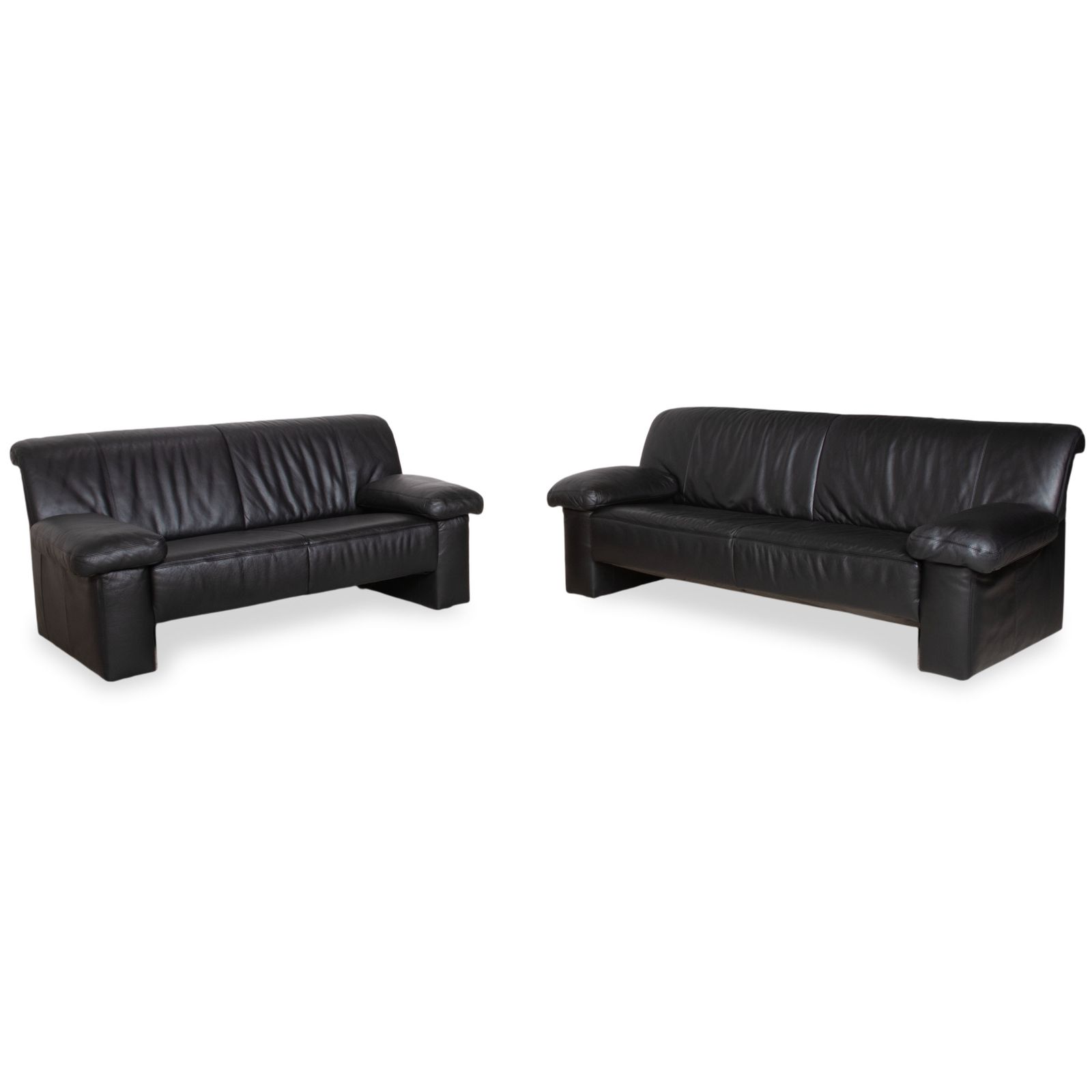 Koinor Leather Set Three Seater Two Seater Black Sofa