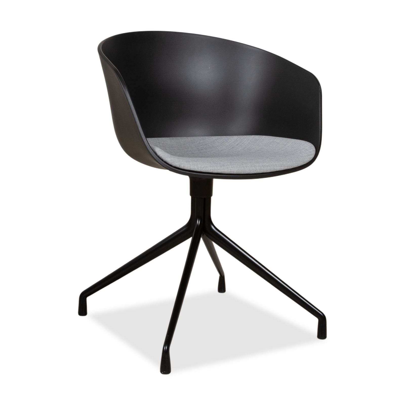 Set van 8 Hay Aac20 Plastic Chairs, grijs en zwart, manuele functie photo Meubels