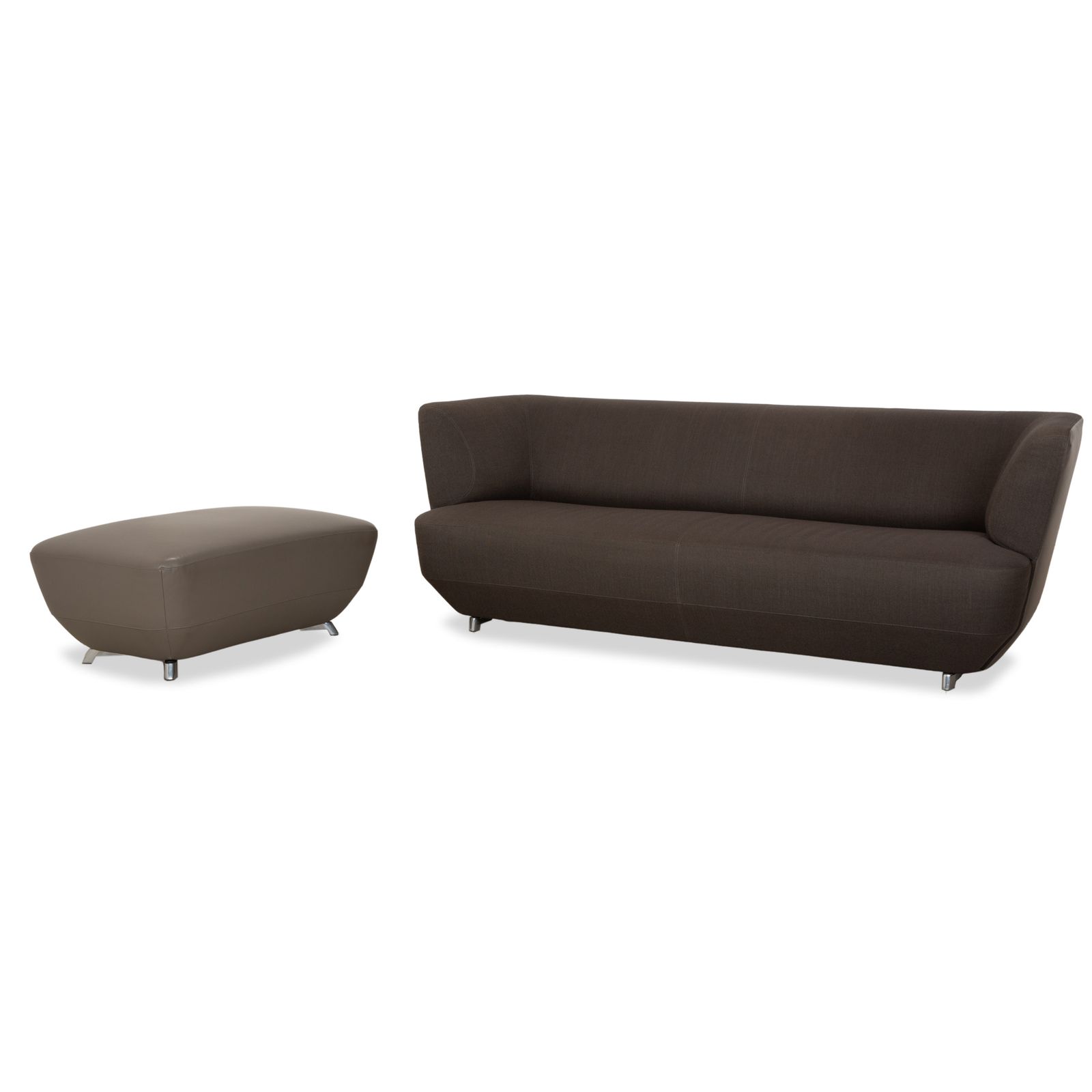 Leolux Daja Fabric Three Seater Grey Leather Sofa