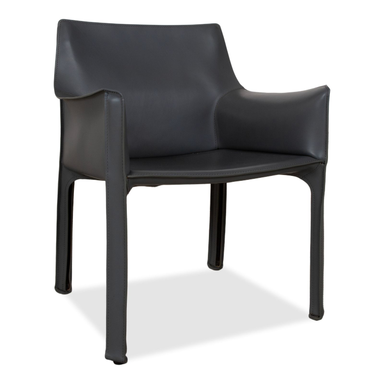 Lot de 8 chaises Cassina Cab 413/412 en cuir gris, Mario Bellini, cuir pleine fleur photo 11849.0