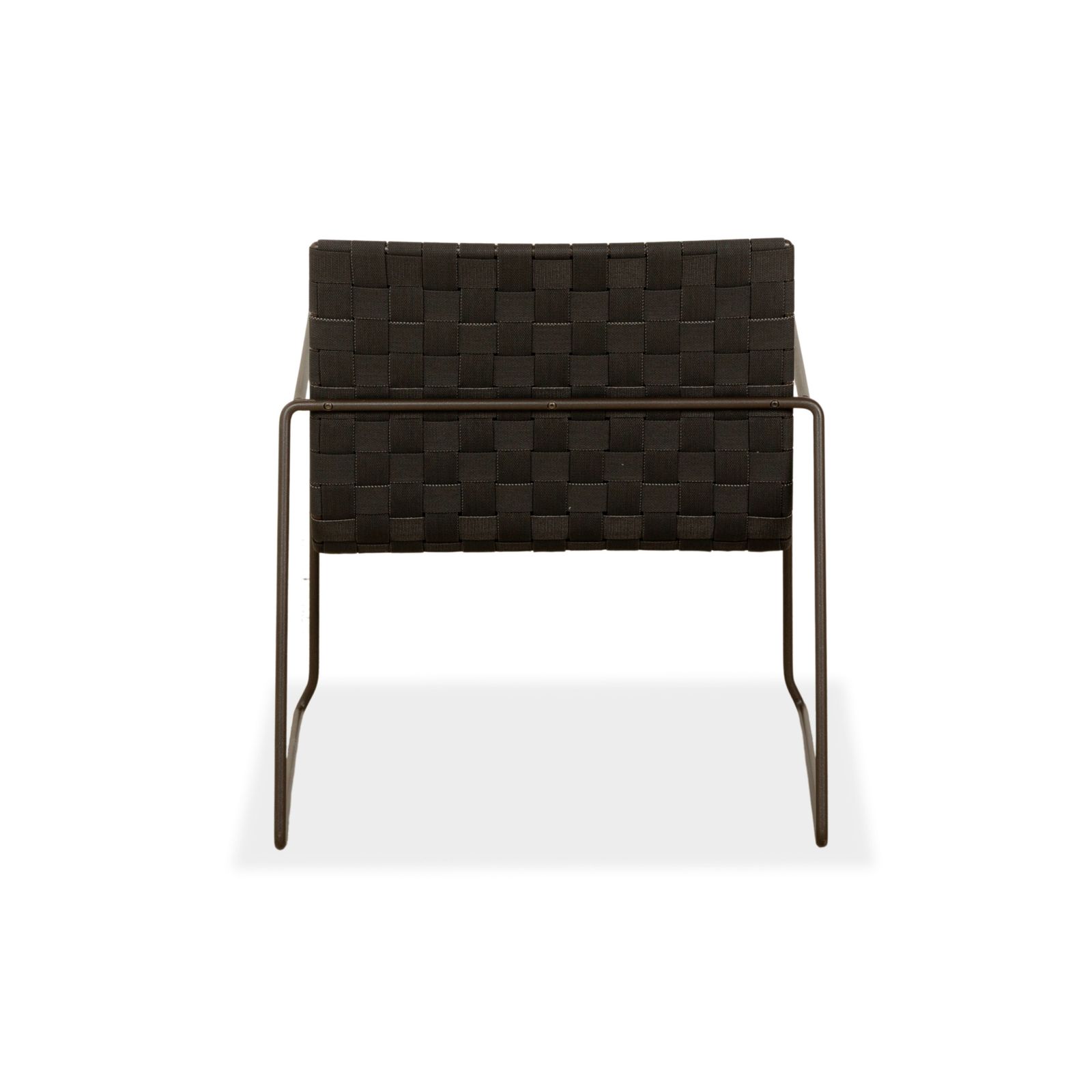 photo furniture Set van 2 Andreu World Trenza Metal fauteuils zwart donkerbruin outdoor tuin