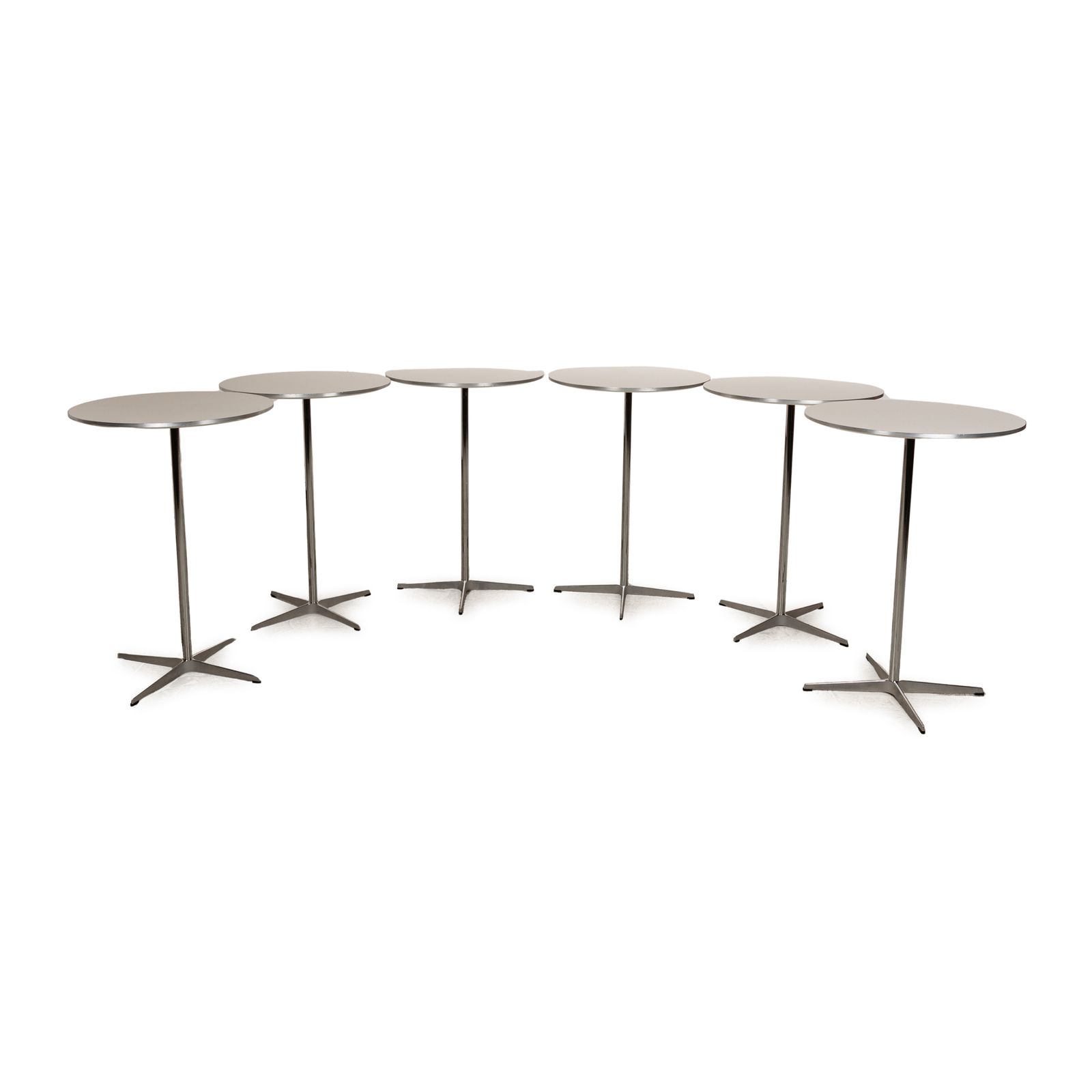 Ensemble de tables hautes Fritz Hansen en bois blanc, 6 pièces, 75 x 75 x 108 cm
