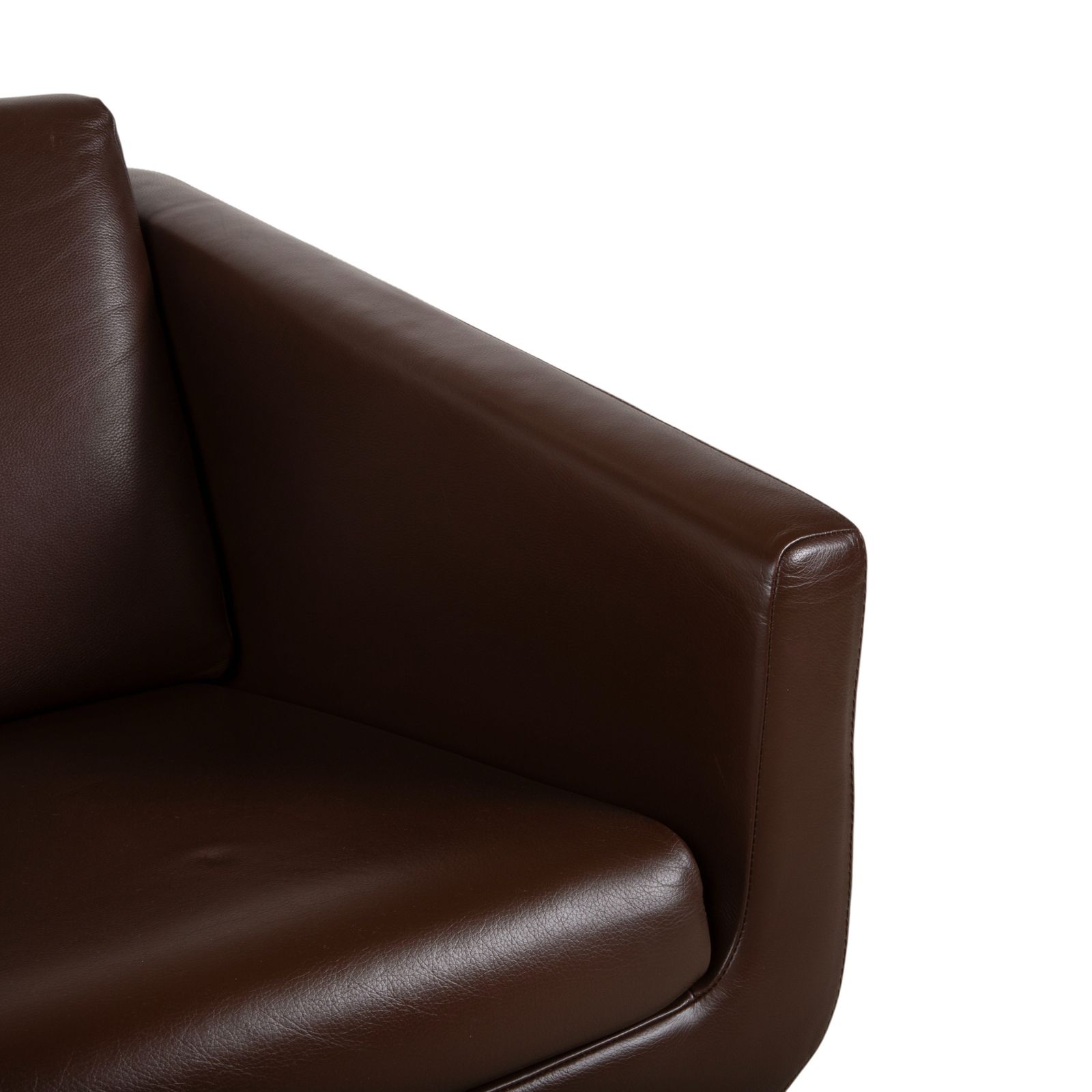 Fsm Pavo Leather Chrome Armchair Set Brown Manual Function Reclining Function photo vinterior
