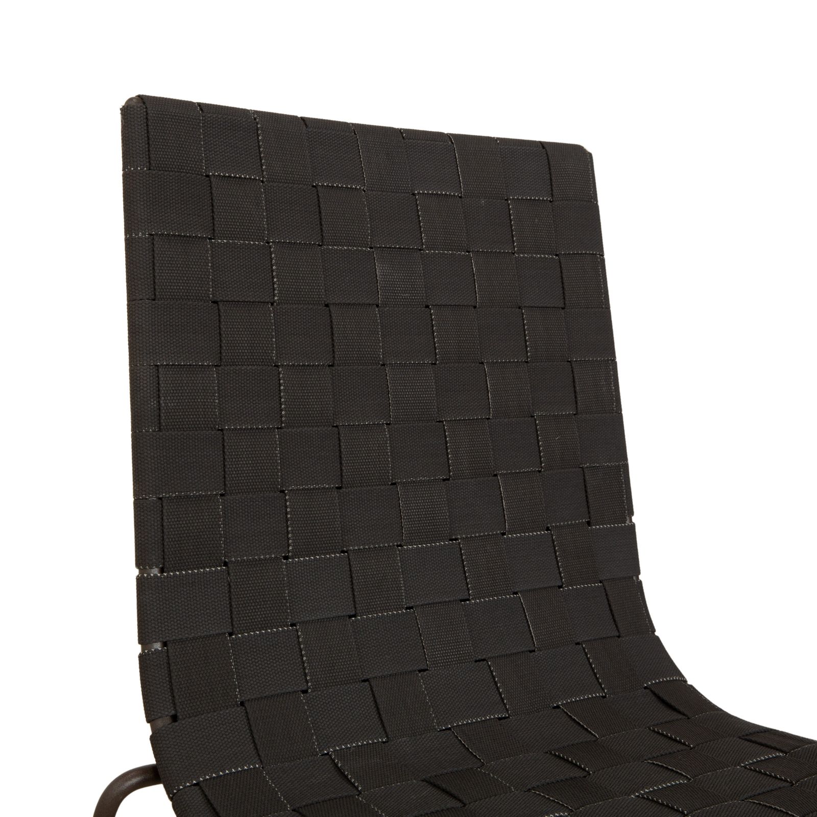 Andreu World Trenza Metal Stool Dark Grey Anthracite Brown Wicker photo vinterior
