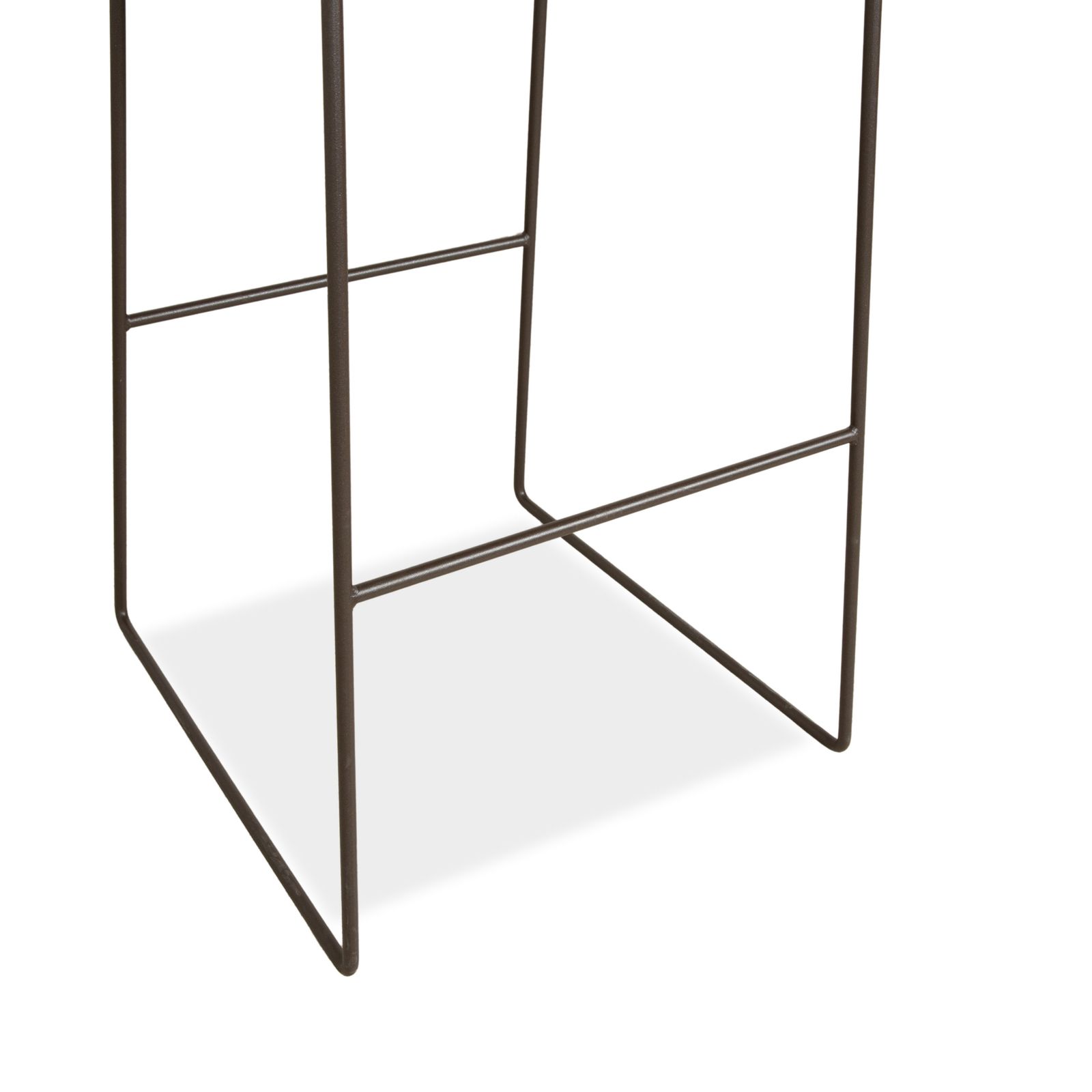 photo furniture Andreu World Trenza Metal Stool Dark Grey Anthracite Brown Wicker