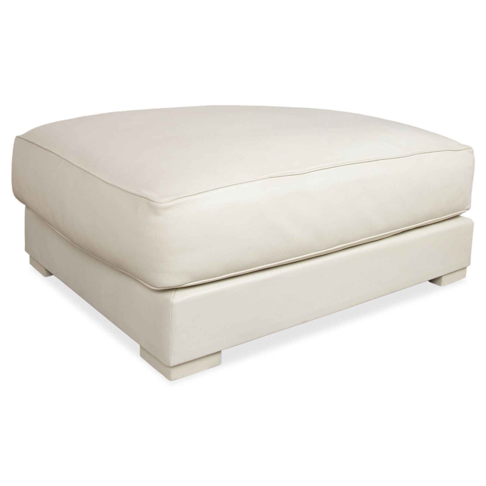 Baxter Leather Set Corner Couch Ottoman White Cream photo 16656.0