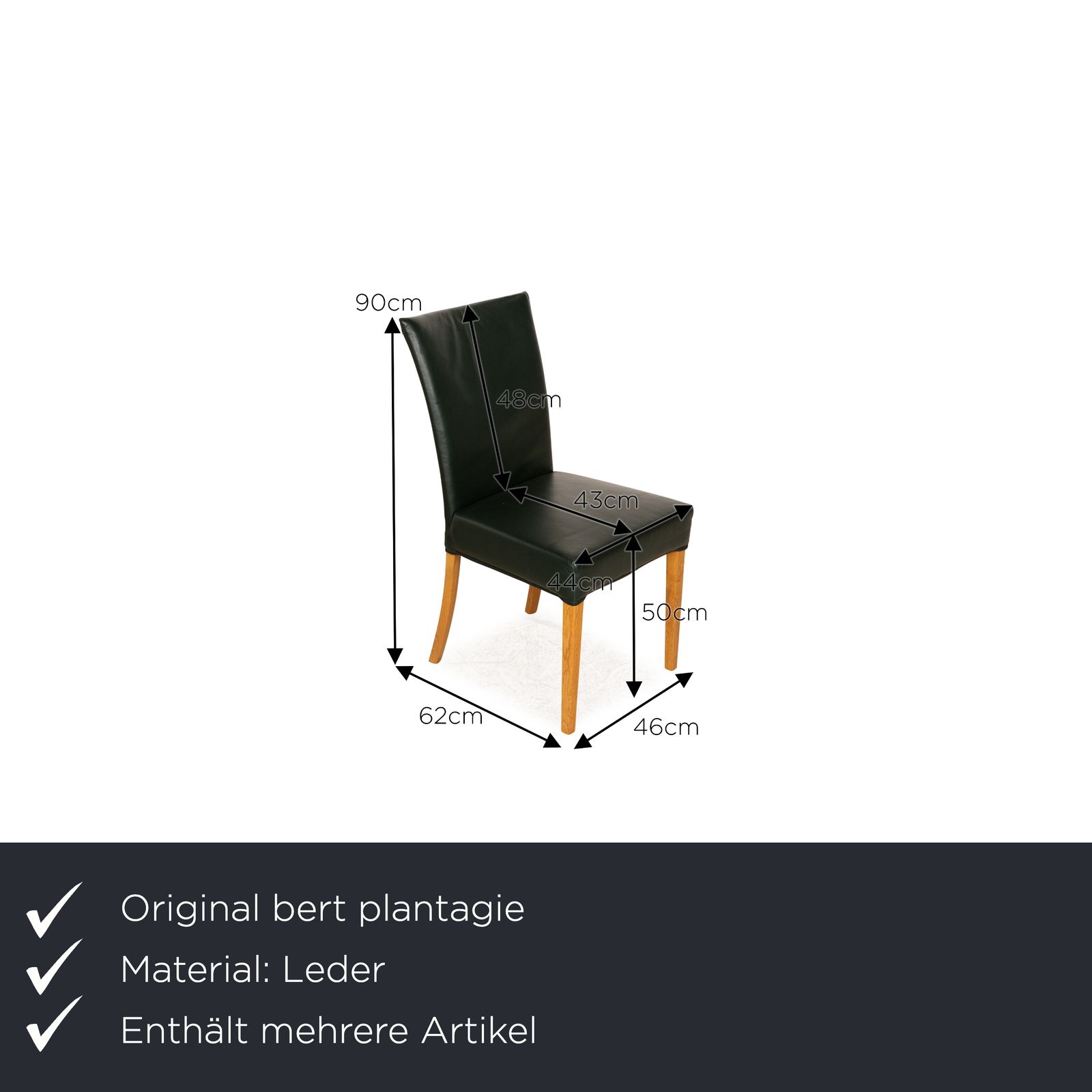 Bert Plantagie Leren Stoelset Groen Bruin 3x Stoel photo furniture
