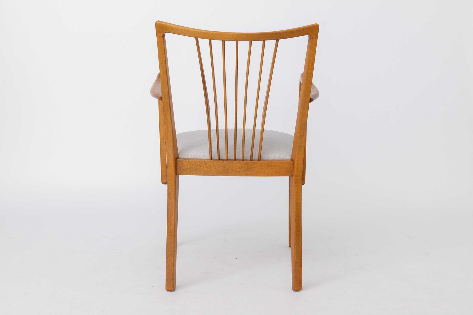 Vintage 1950s German Armchair | Solid Beech Wood | Newly Upholstered Chair photo buy