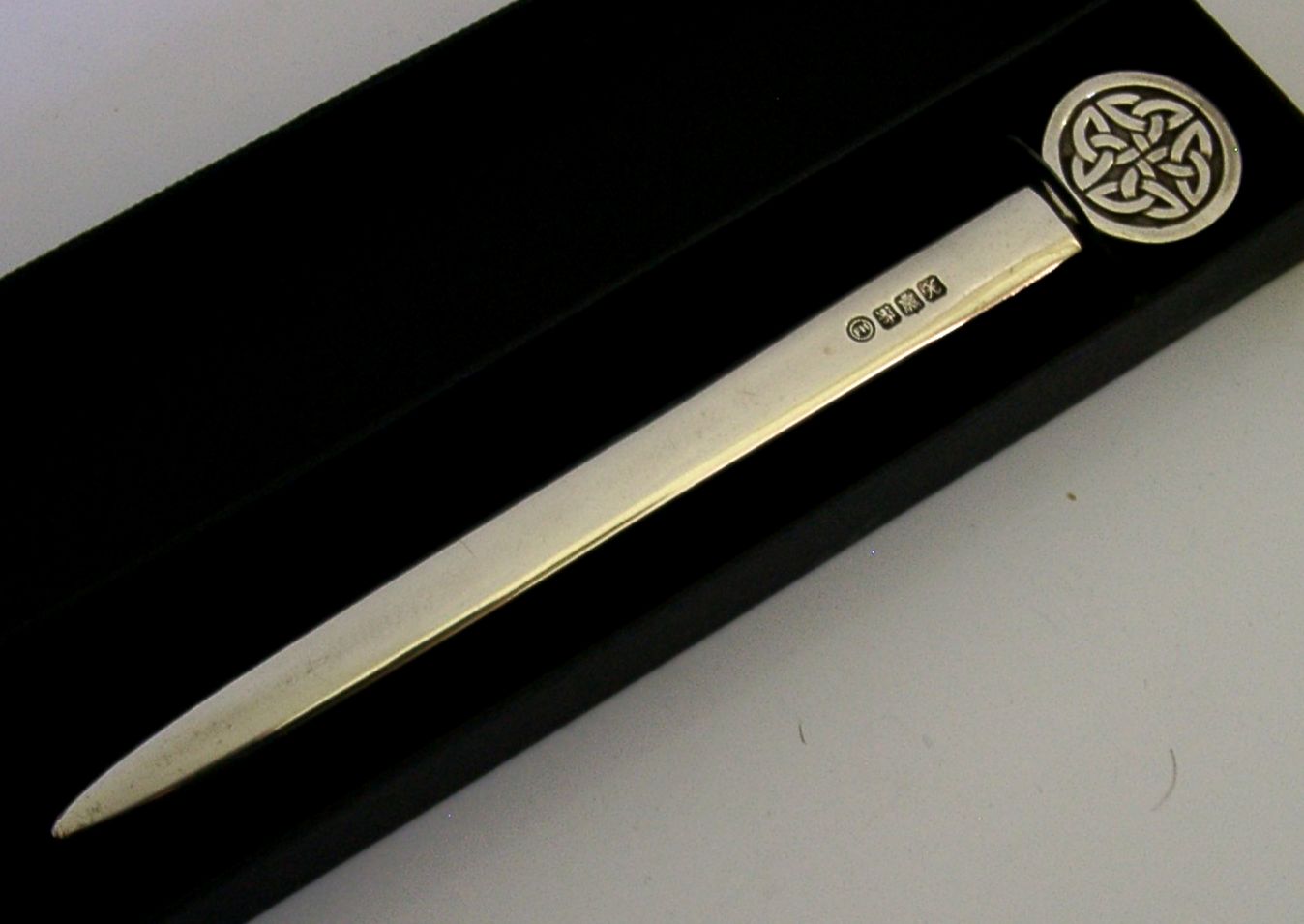 Coupe-papier celte en argent sterling écossais 1997, avec écrin, 47 g photo furniture
