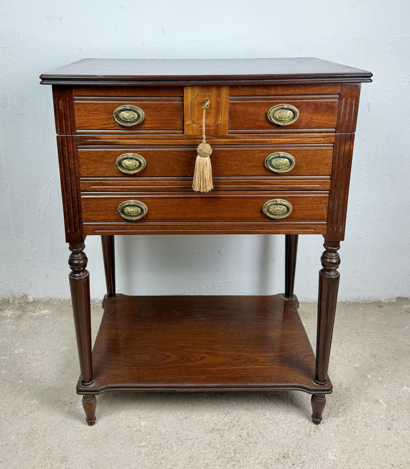 Pair Of Wood Storage Tables With Lift Top Compartments, Circa 1970 photo for sale