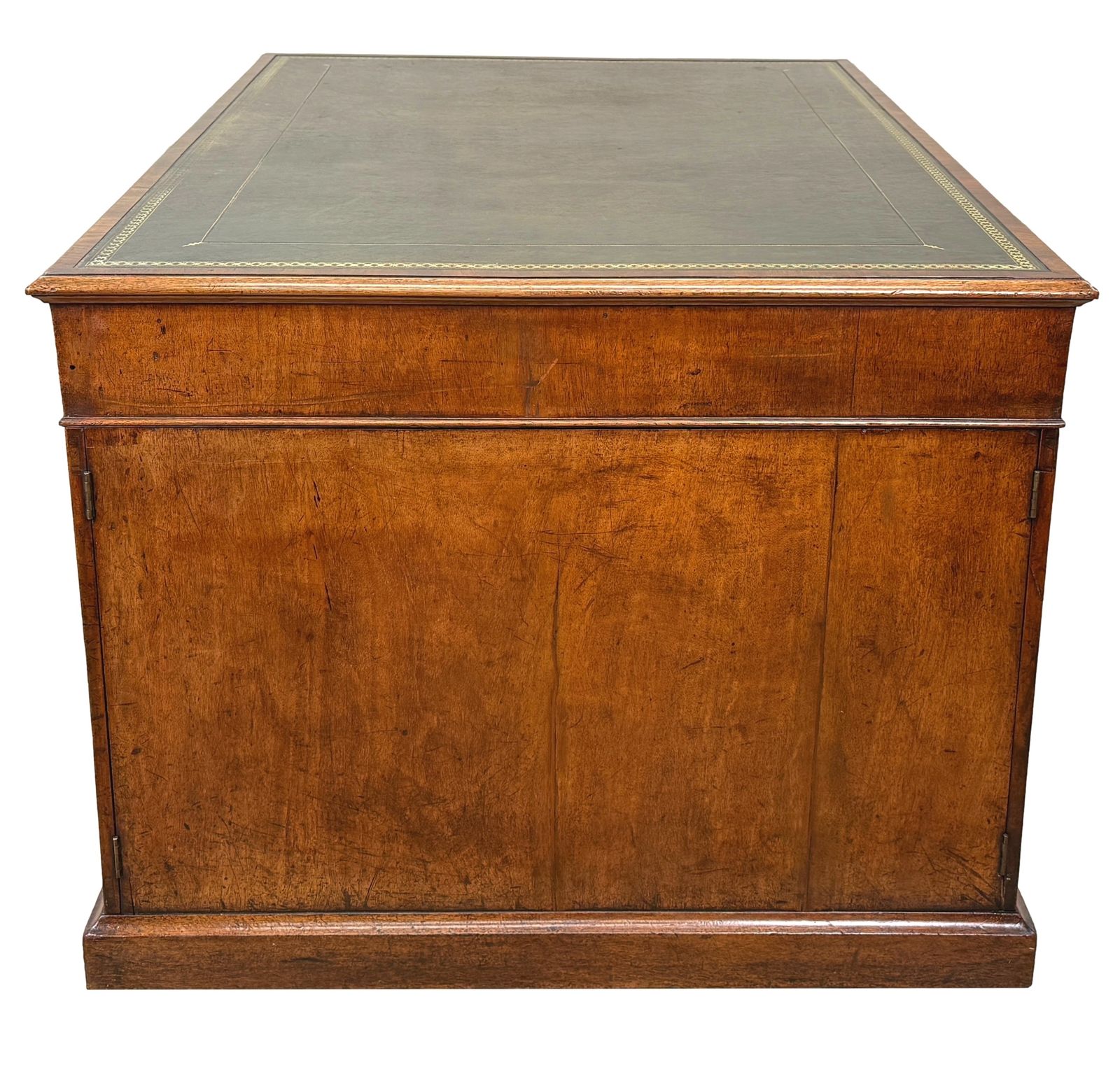18th Century Georgian Mahogany Pedestal Partners Desk, Chippendale Period (England, Circa 1770) photo for sale
