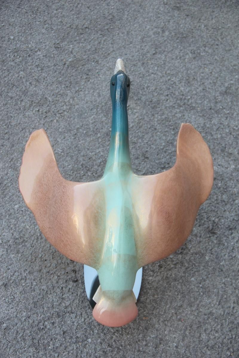 Giulia Mangani Duck In Lucite Porcelain Gold 1970 Silver Metal Made In Italy photo 1800.0