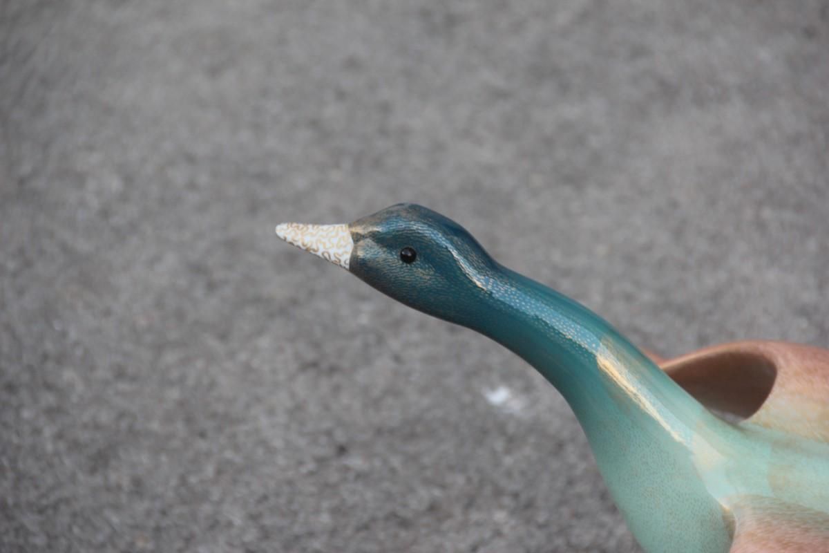Giulia Mangani Duck In Lucite Porcelain Gold 1970 Silver Metal Made In Italy photo vinterior