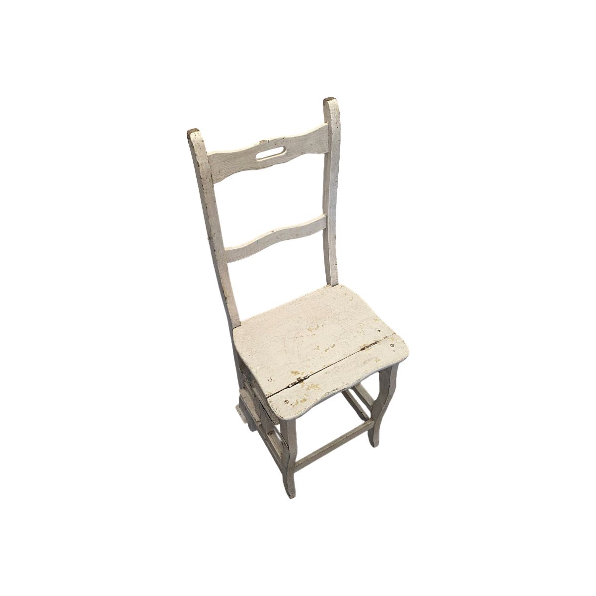 Antieke Franse wit geschilderde metamorfosestoel met ladder, ca. 1900 photo furniture