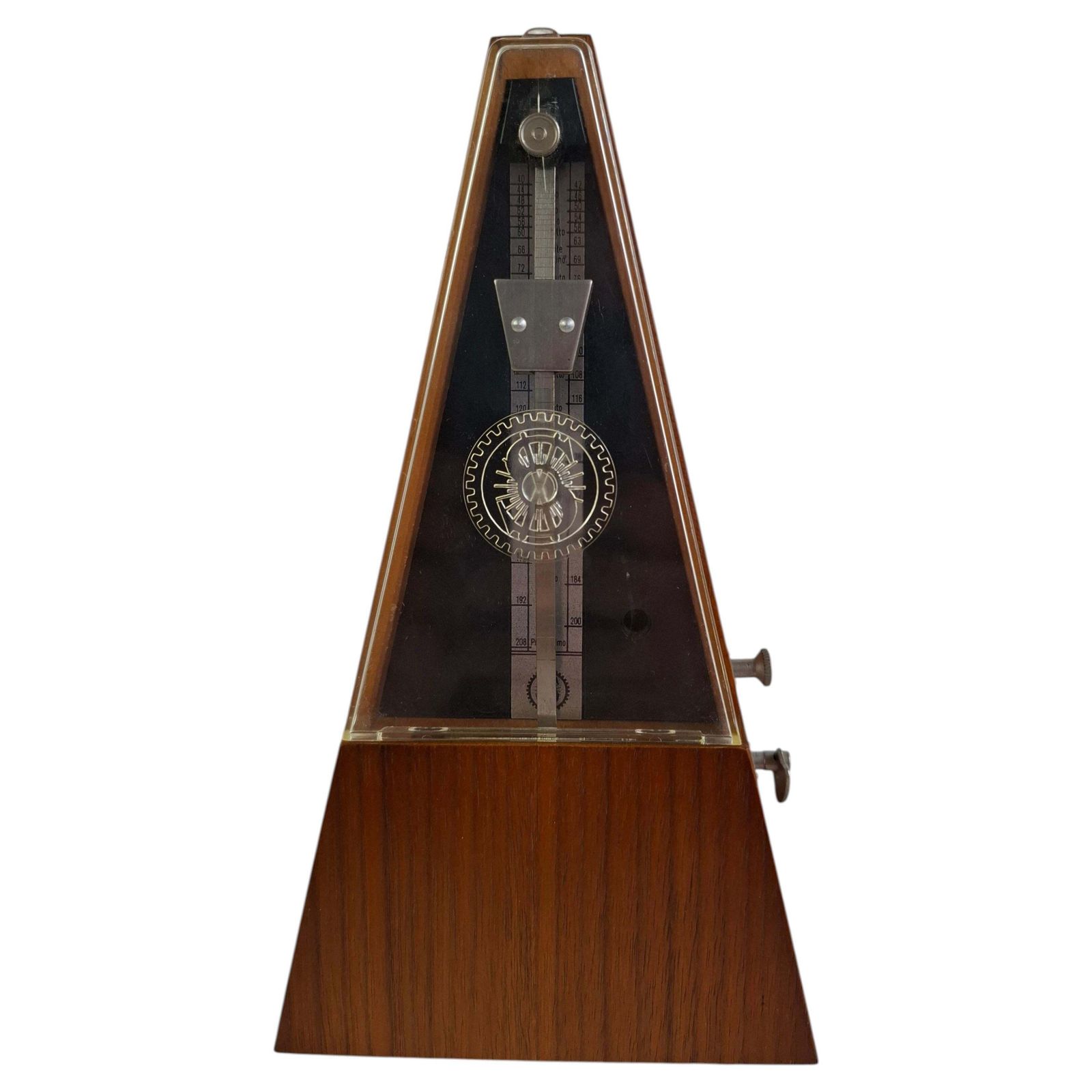 Vintage Wittner mechanische metronoom in hout, mid-century modern, 1970