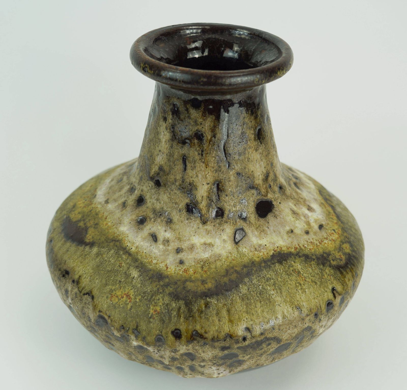 Vase mid-century Ruscha en céramique émaillée, tons terre, modèle 377 21 photo 94.0