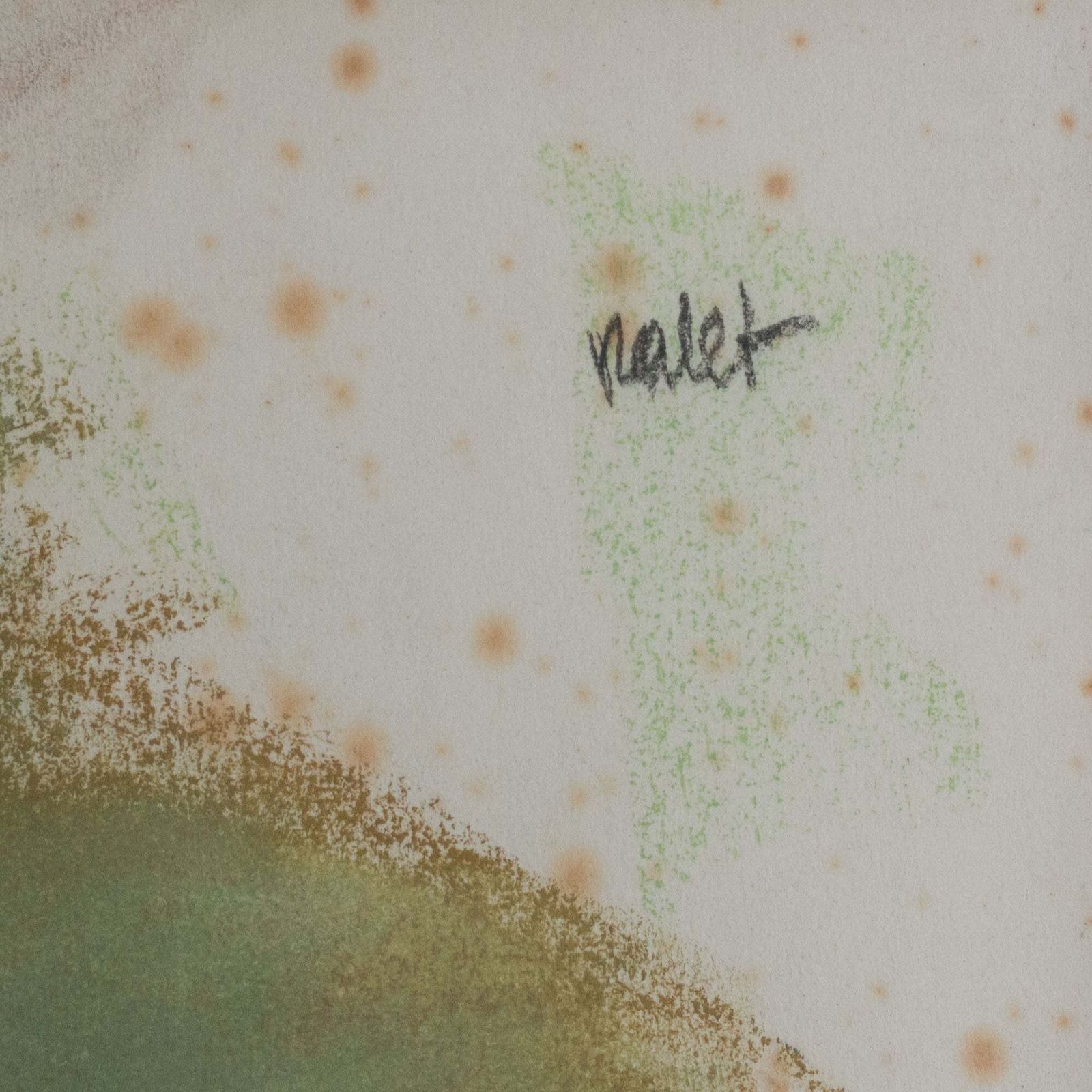 Mid-Century zittend vrouwelijk naakt, pastel en aquarel, gesigneerd photo 500.0