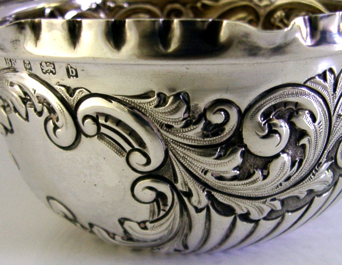Coupe en argent massif sterling doré, époque édouardienne, Birmingham 1901, d'époque, 114 g photo for sale