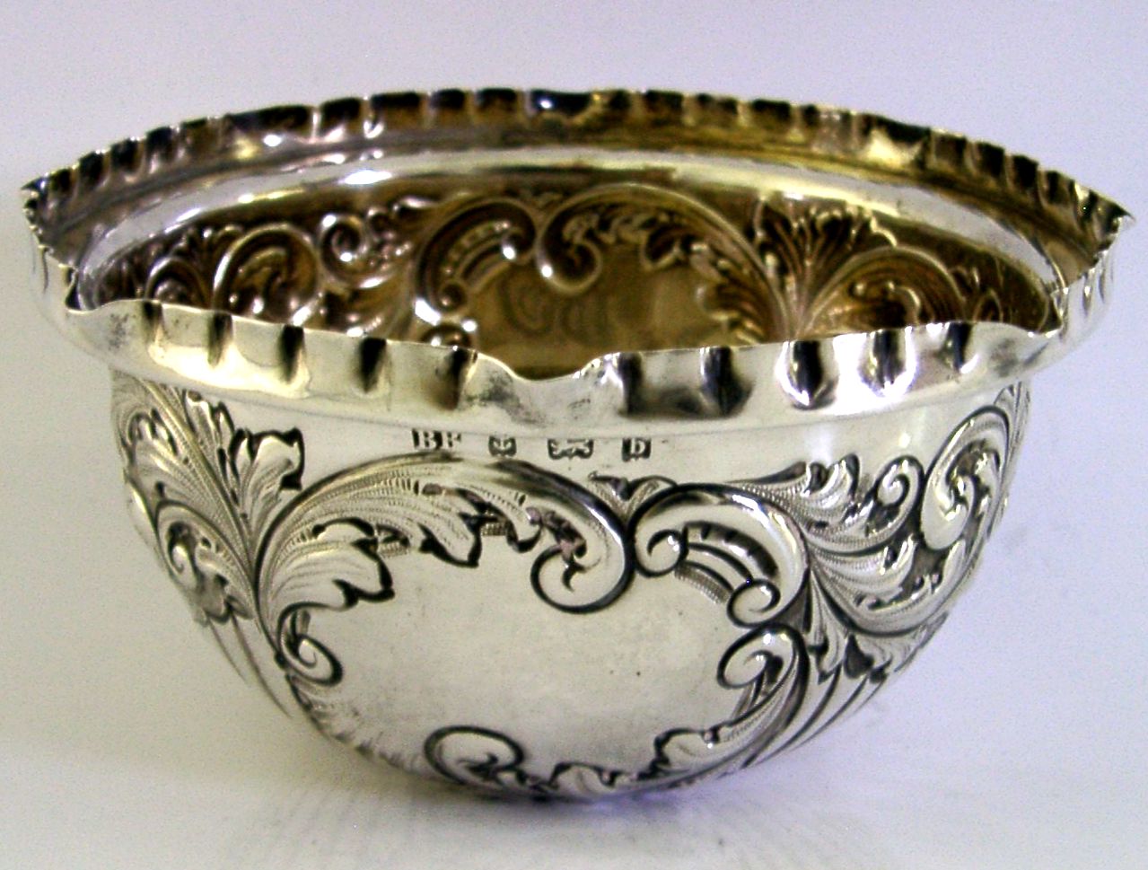 Coupe en argent massif sterling doré, époque édouardienne, Birmingham 1901, d'époque, 114 g photo Décoration