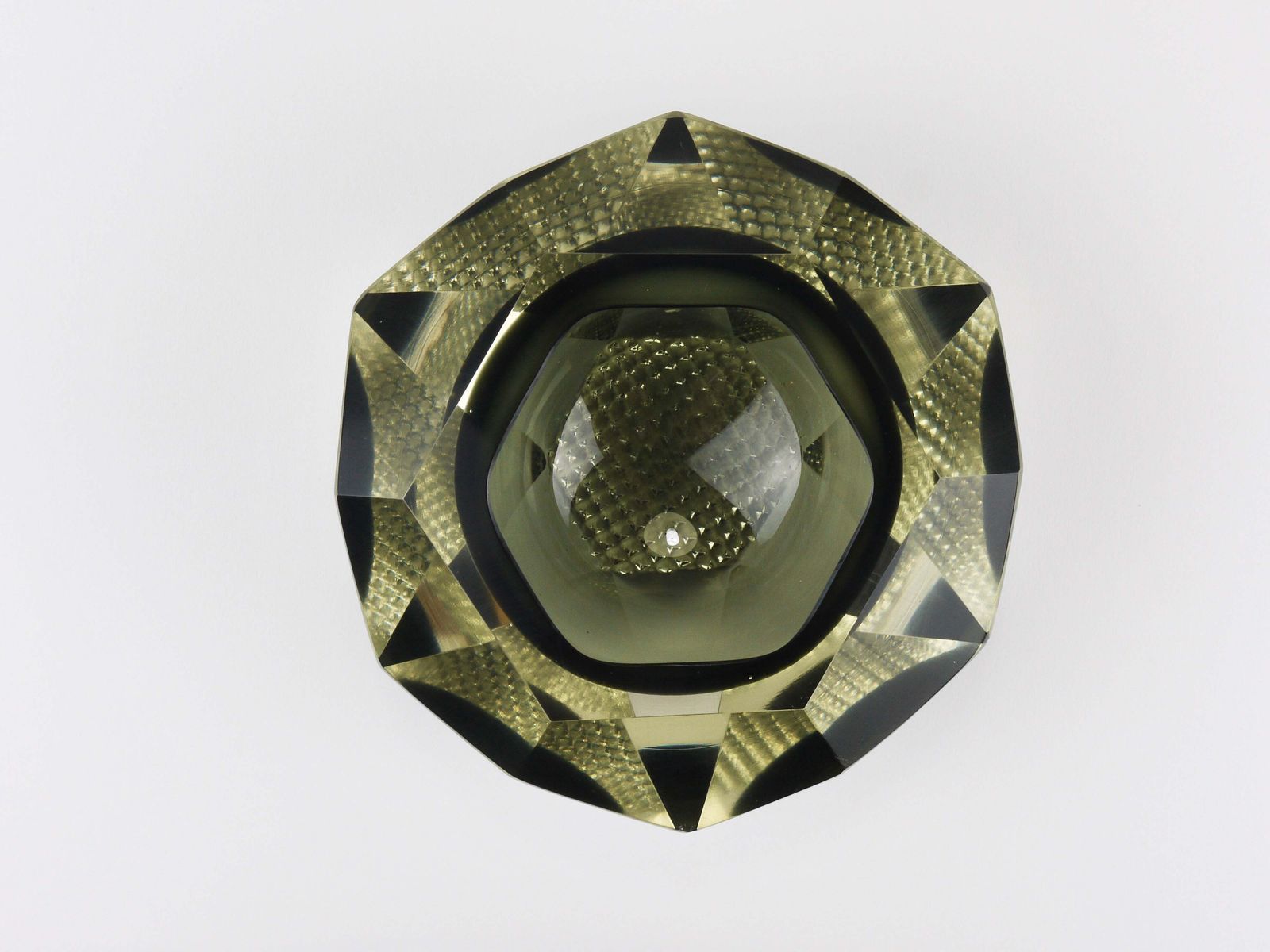 Mandruzzato Sommerso Faceted Diamond Caviar Bowl, Murano Glass, Italy, jaren 1960 photo furniture