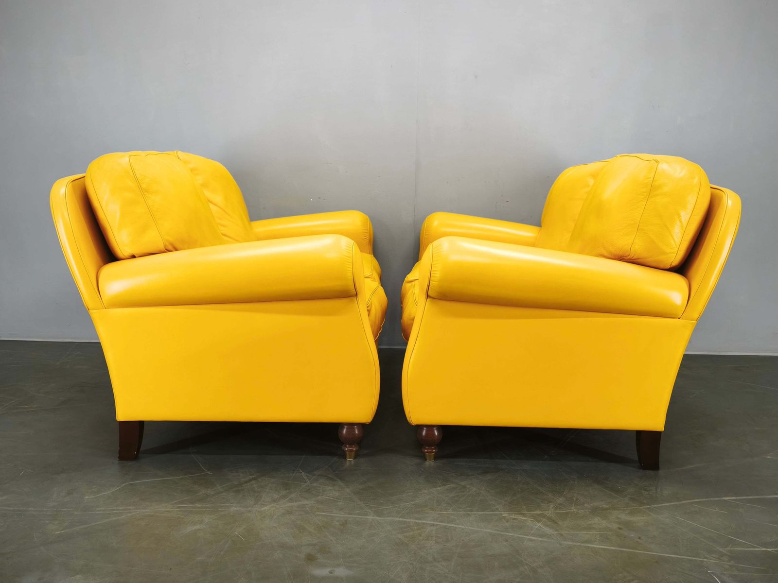 Furniture Pair Of Poltrona Frau George Leather Sofas, Italy, 1992 photo