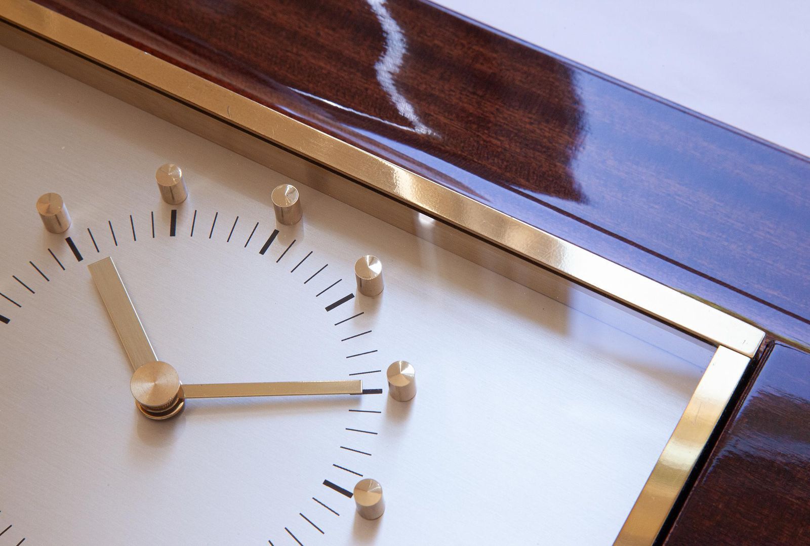 Junghans wandklok, Mid-Century Modern, Space Age, Duitsland, atomair goud photo buy