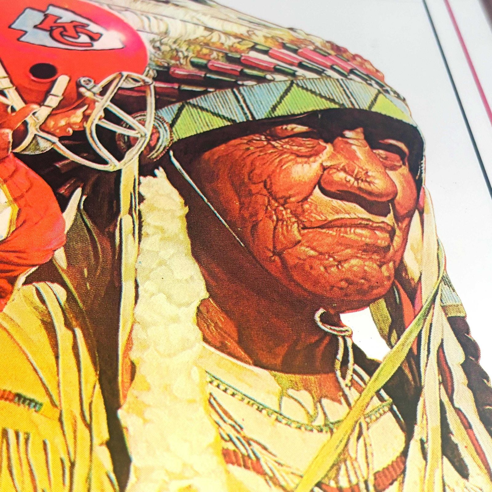 Vintage Chuck Ren Kansas City Chiefs NFL Theme Art Mirror by DAMAC Inc. ca. 1979 photo for sale